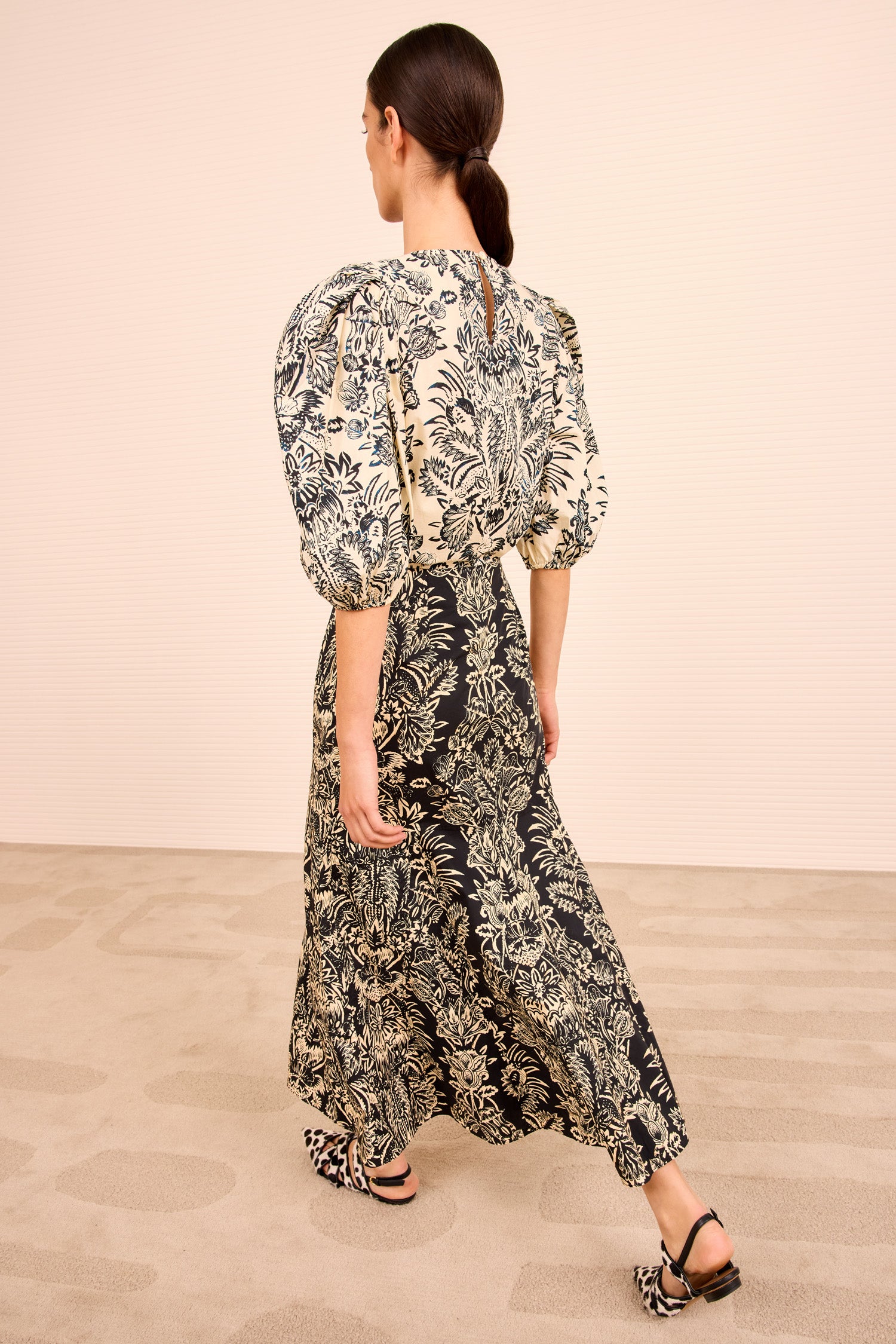 Ulla Johnson Clarisse Trumpet Midi Skirt - Noir Flora