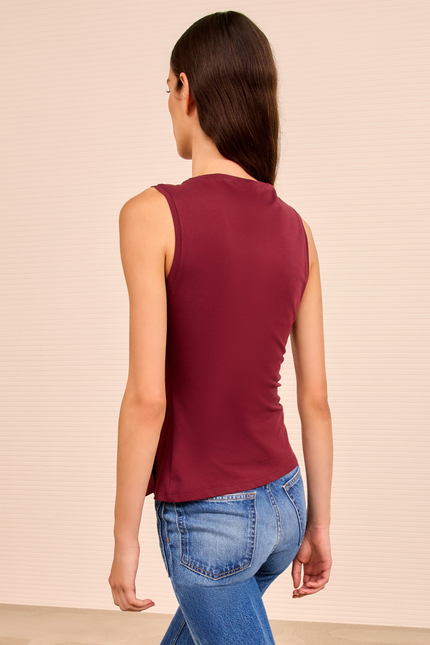 Clio Ruched Ruffle Top - Claret