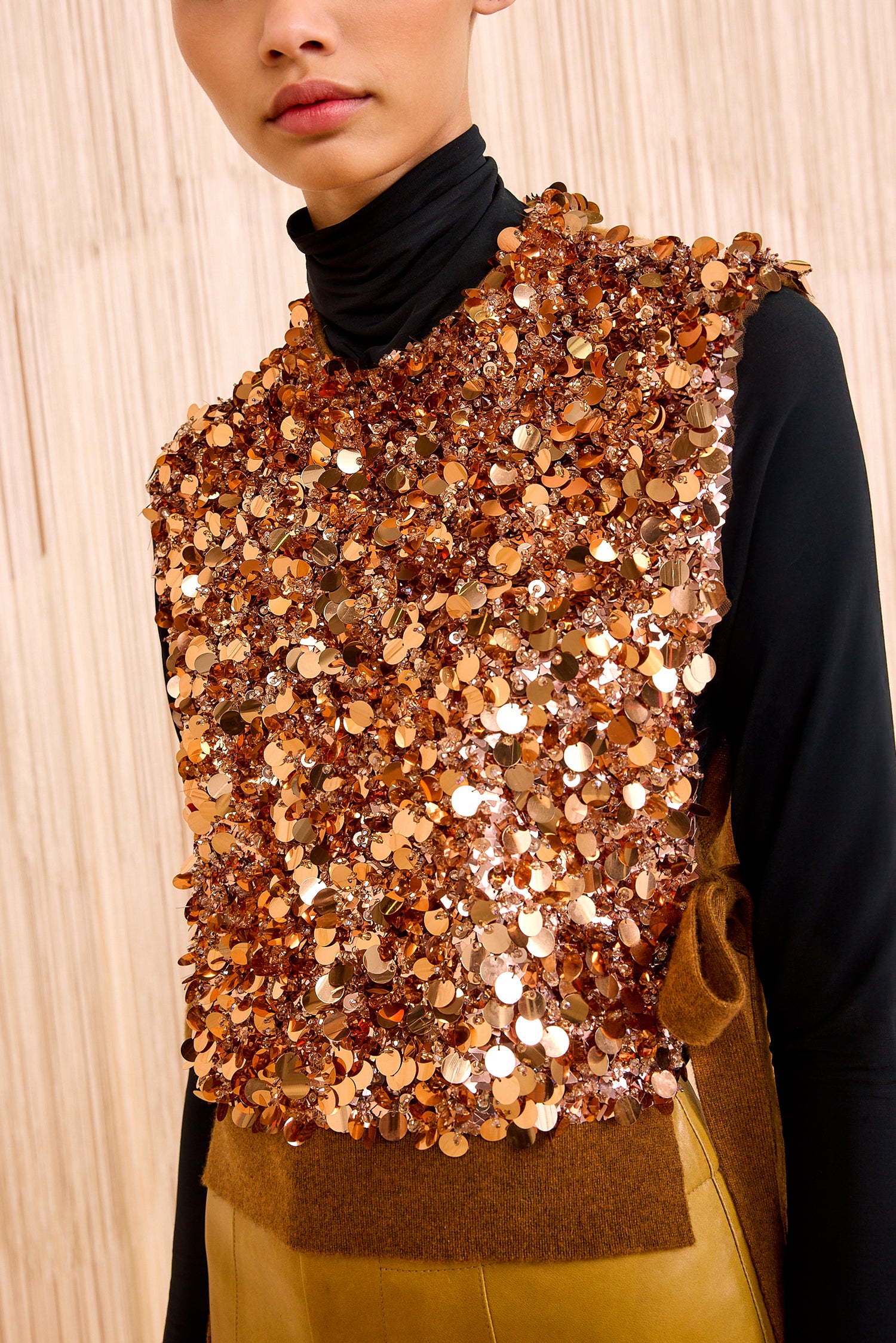 Cosima Embroidered Cashmere Vest - Umber