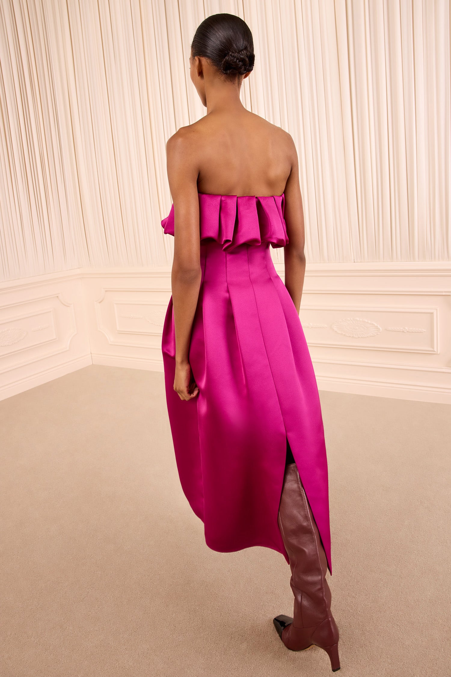 Ulla Johnson Cosima Strapless Satin Dress - Orchid