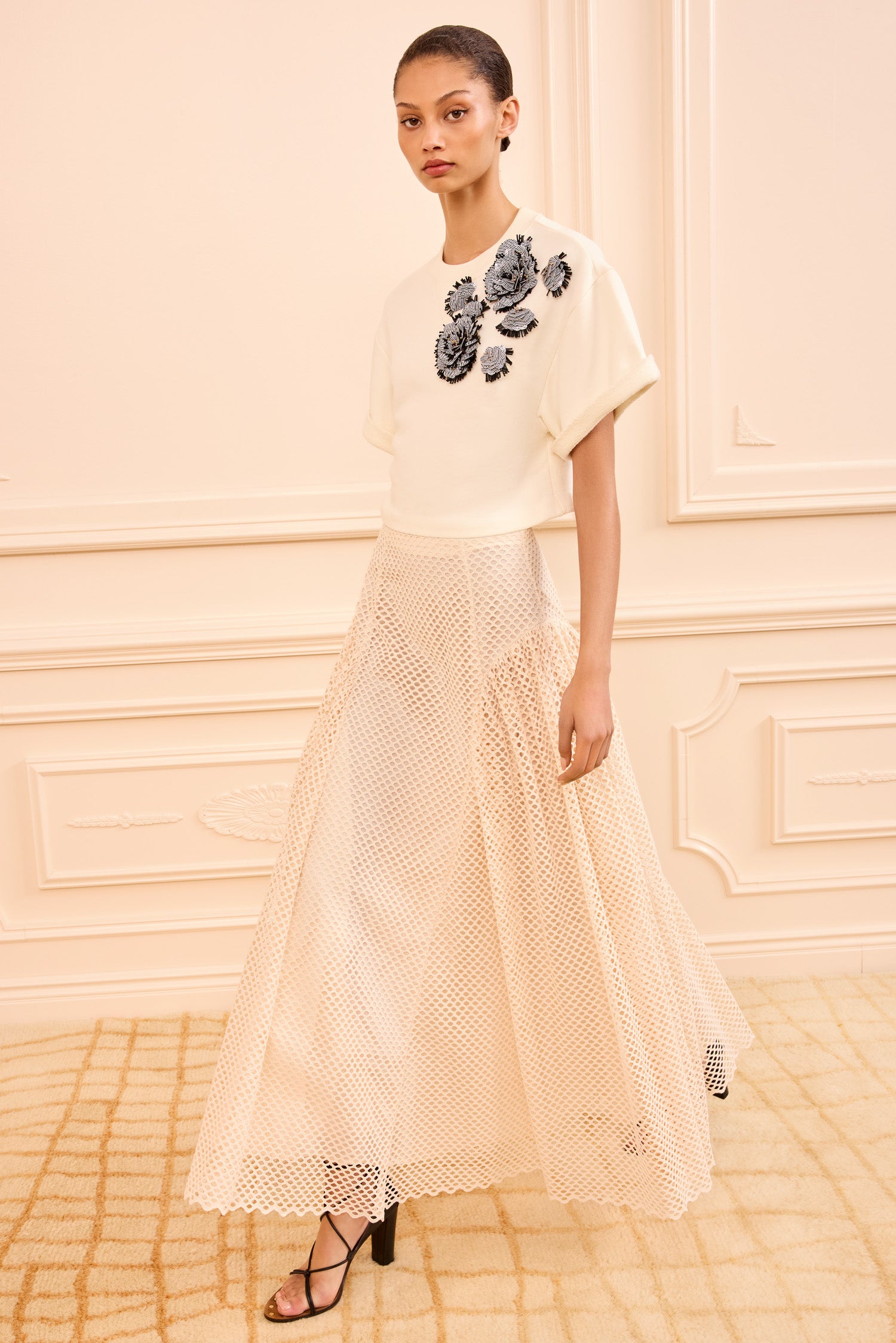 Cove Top with Embroidery - Creme