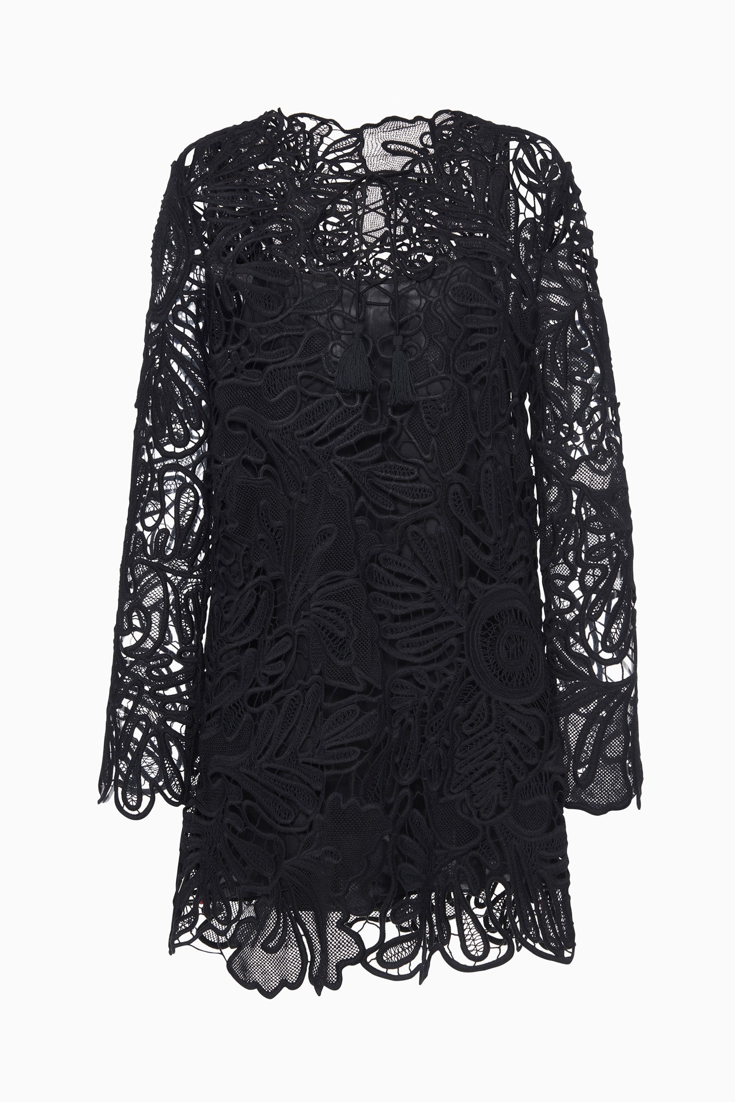 Ulla Johnson Dita Corded Lace Mini Dress - Noir