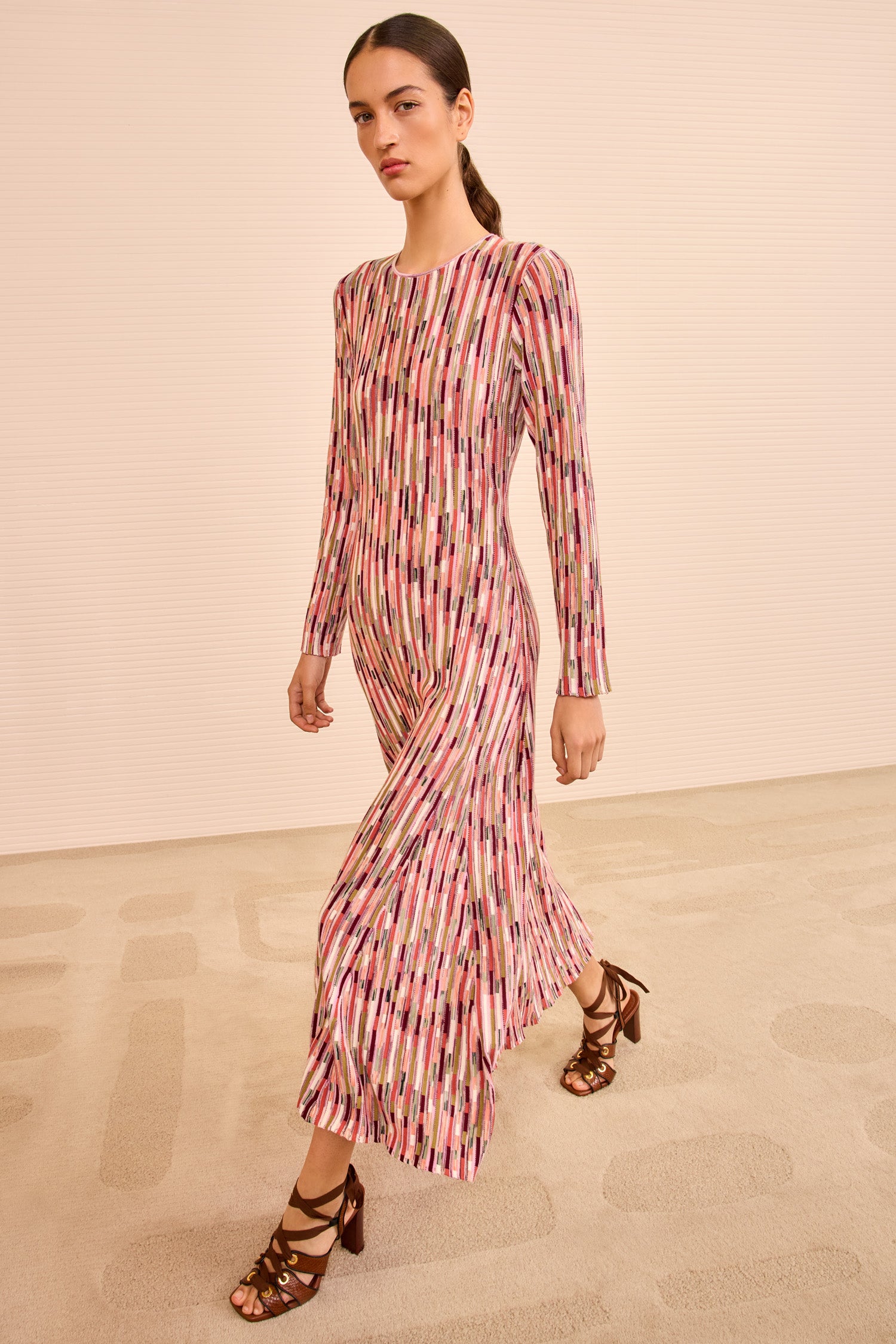 Estella Multicolor Midi Dress - Rosewood