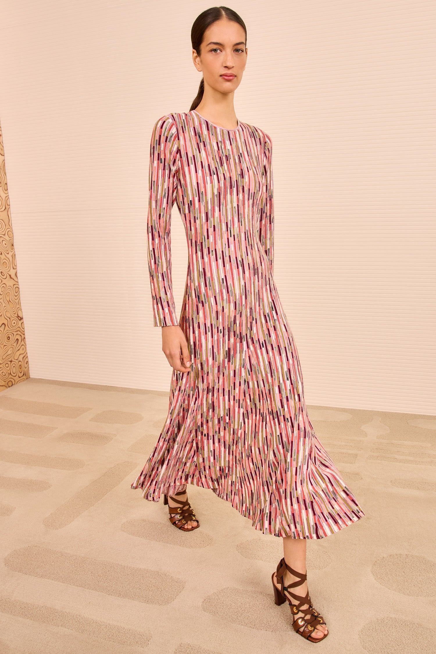 Estella Multicolor Midi Dress - Rosewood