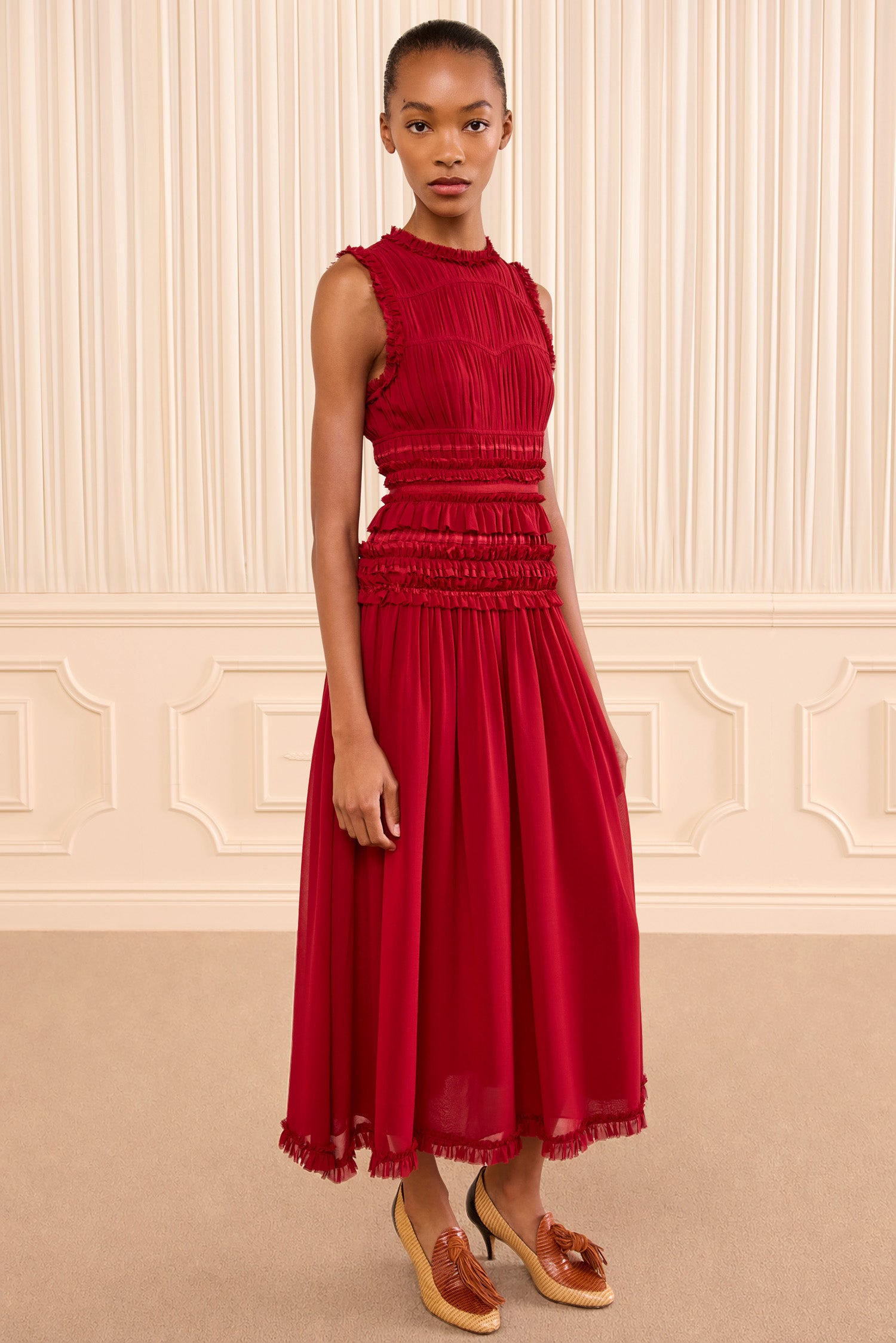 Ulla Johnson Etta Sleeveless Silk Dress - Cerise