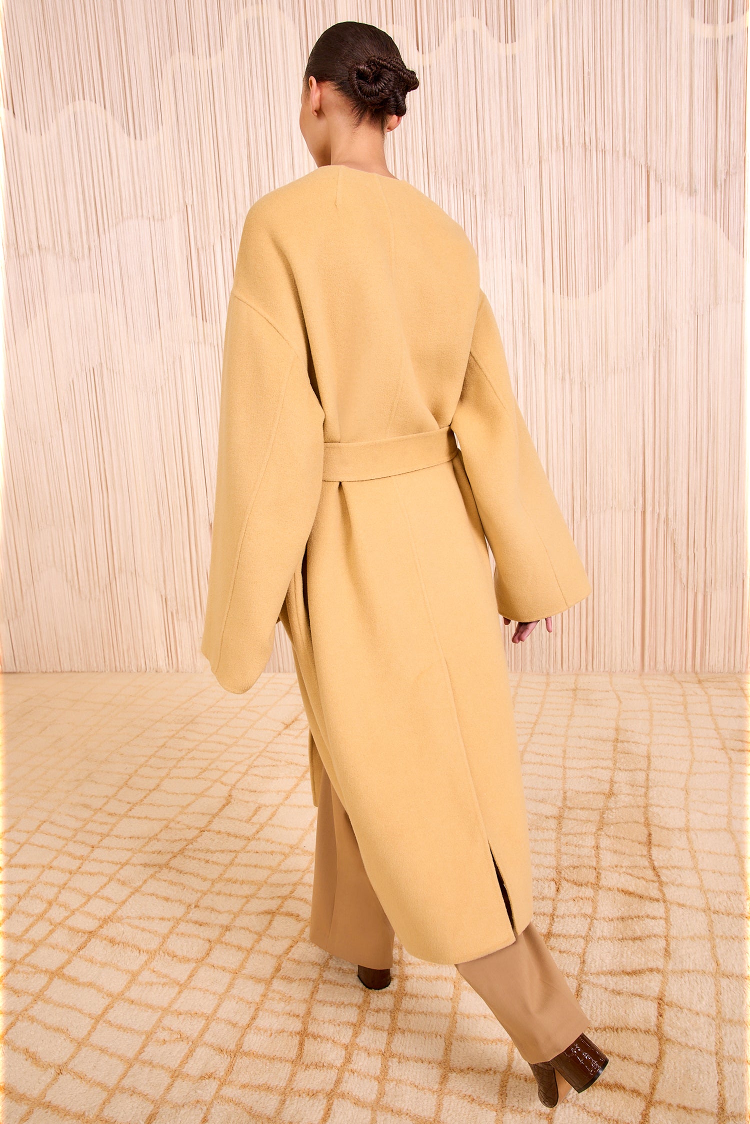 Ulla Johnson Lotus Oversized Wool Coat - Back View, Belted Silhouette | Ulla Johnson