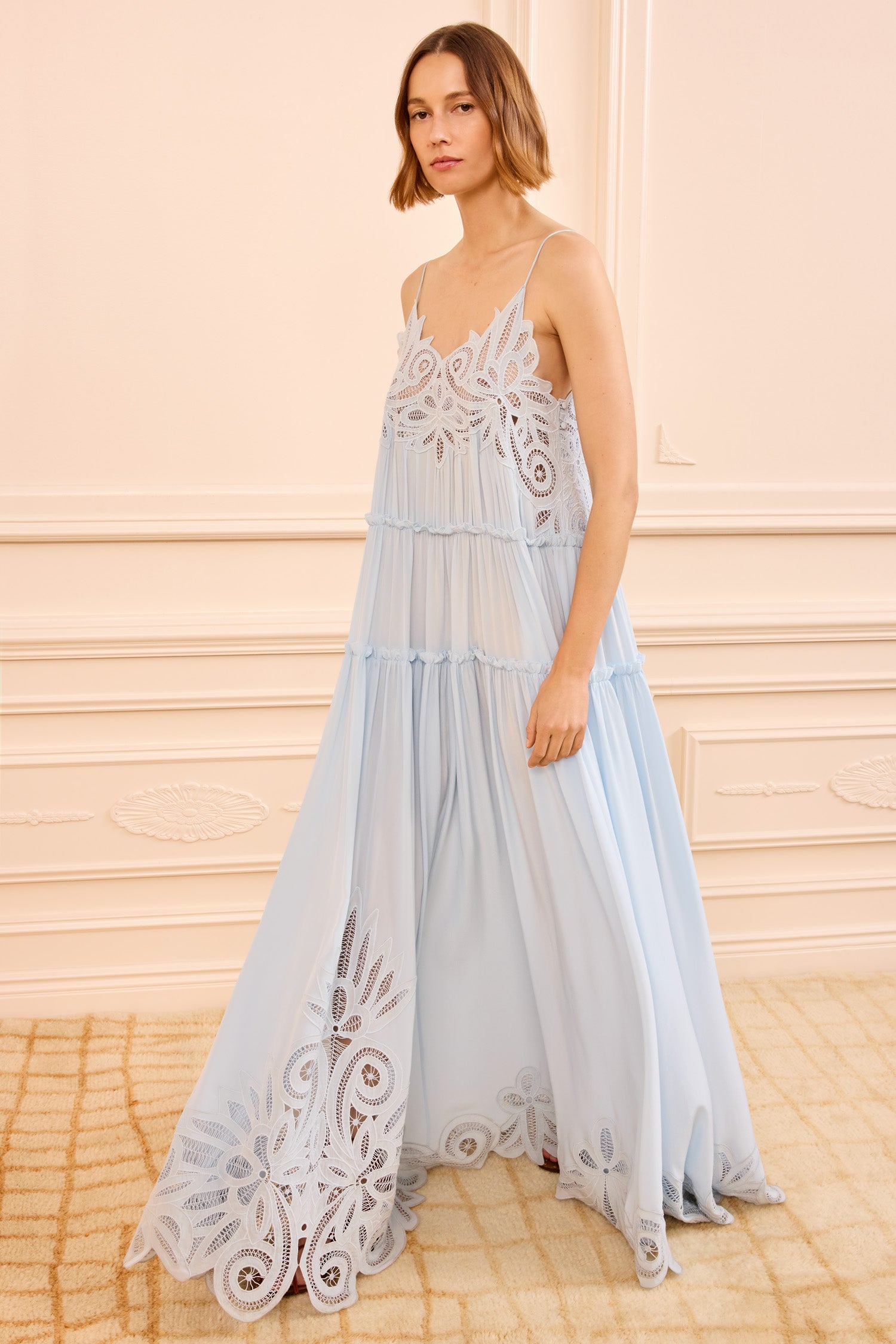 Ulla Johnson Filippa Lace Applique Gown - Adriatic