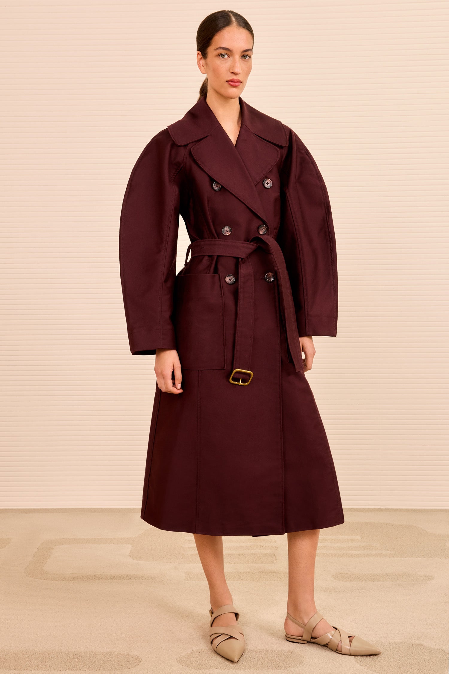 Ulla Johnson Fleur Belted Trench Coat - Claret