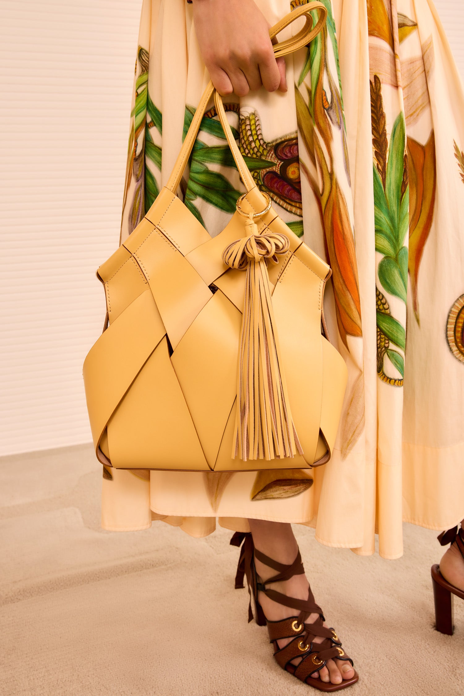 Flower Leather Charm - Lotus