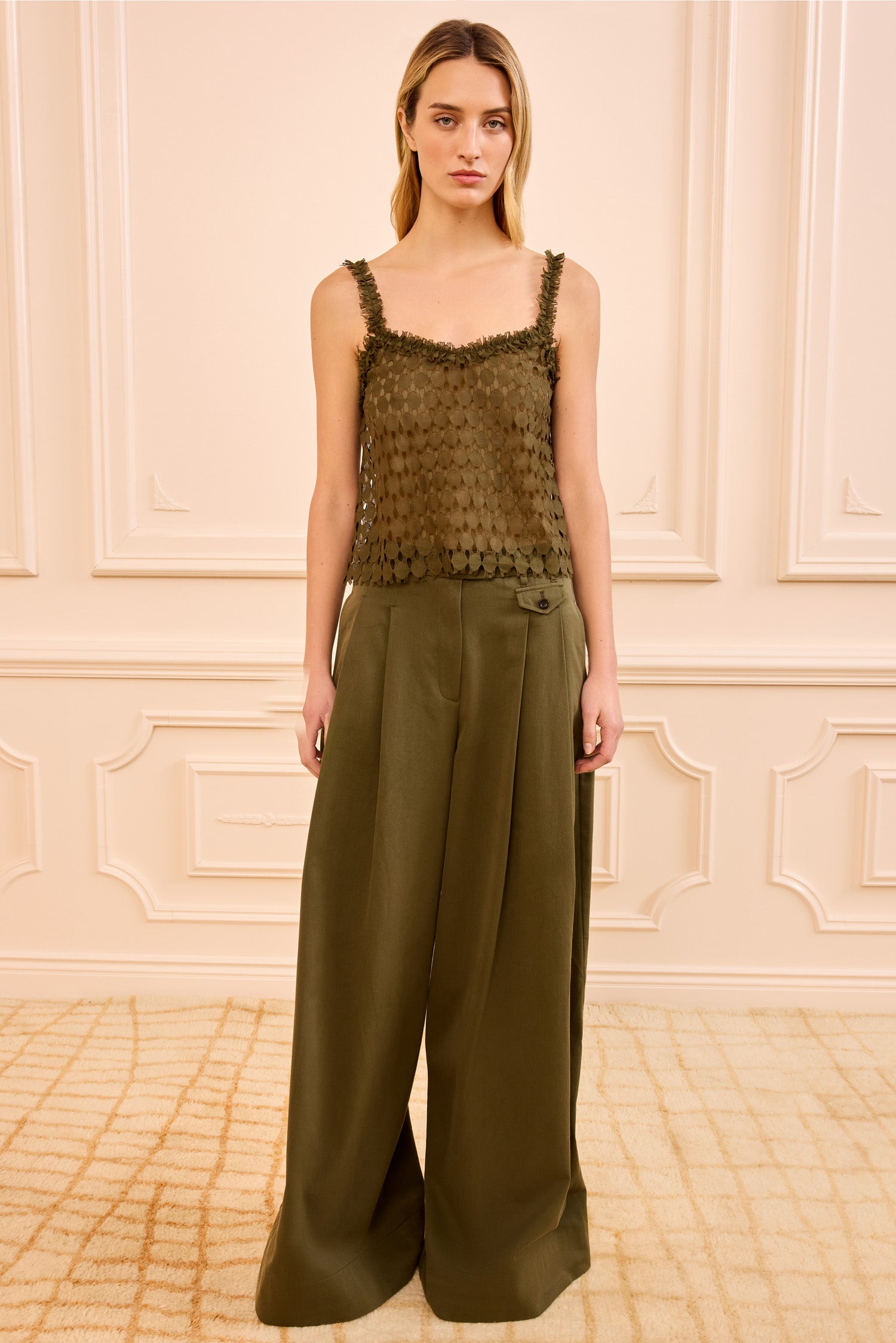 Ulla Johnson Francoise Lace Tank Top - Pine