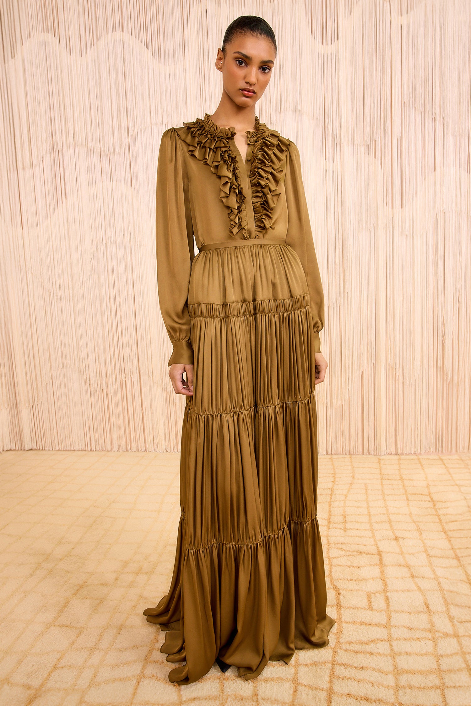 Ulla Johnson Gaelle Silk High Waist Maxi Skirt - Willow