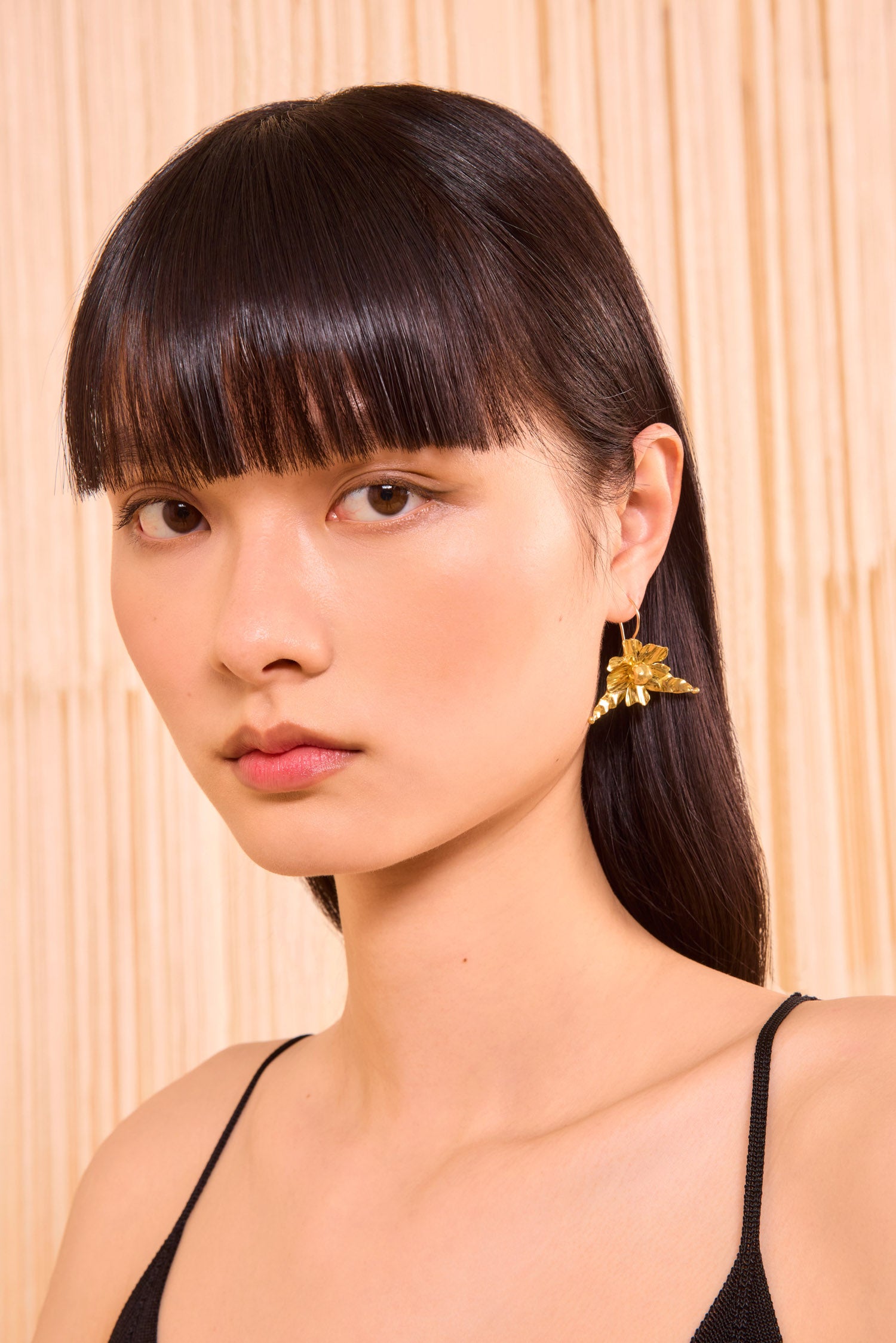 Gaia Flower Stud Earring - Brass