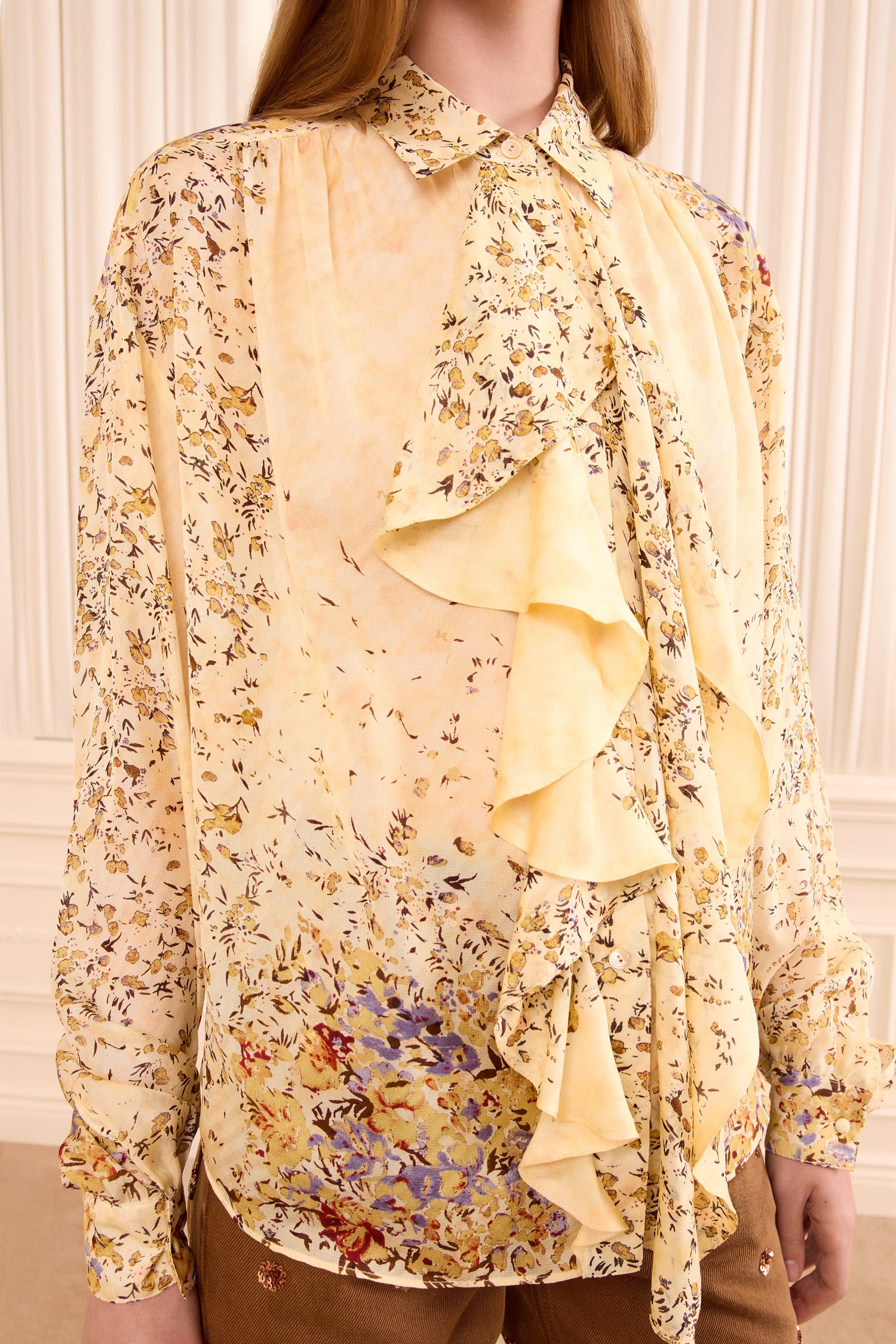 Ulla Johnson Gesture Long Sleeve Silk Blouse - Forsythia