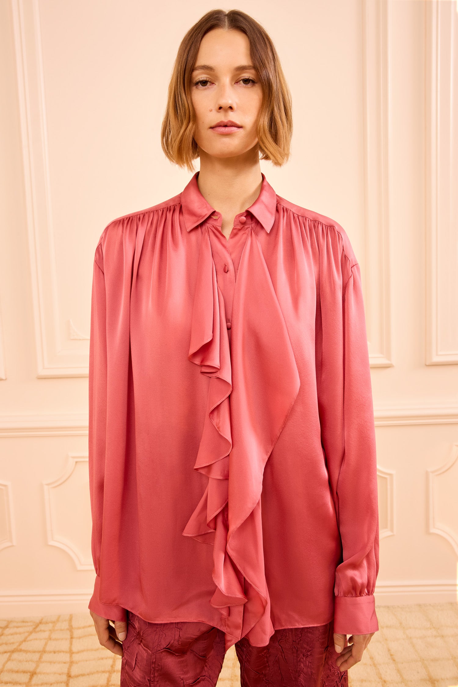 Gesture Silk Blouse - Rosewood