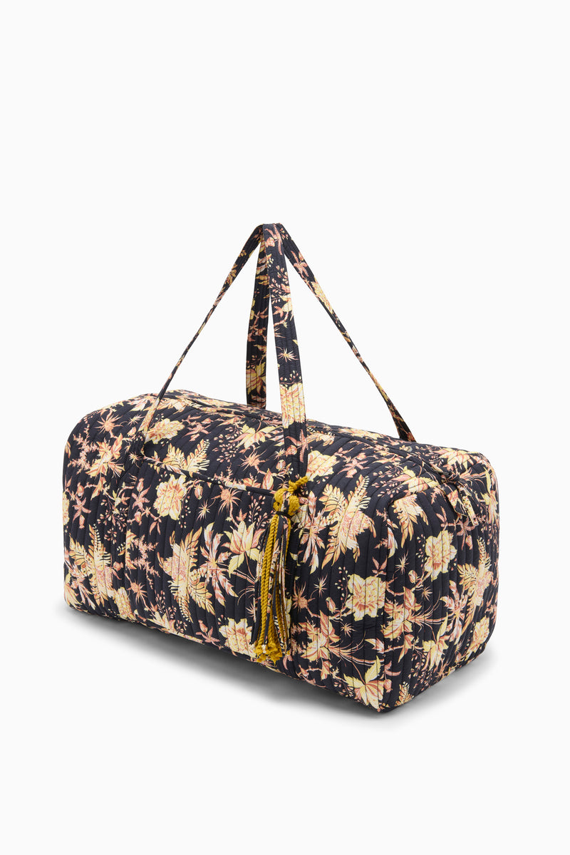 Idalia Weekender Duffle - Forsythia Floral Print Quilted Cotton