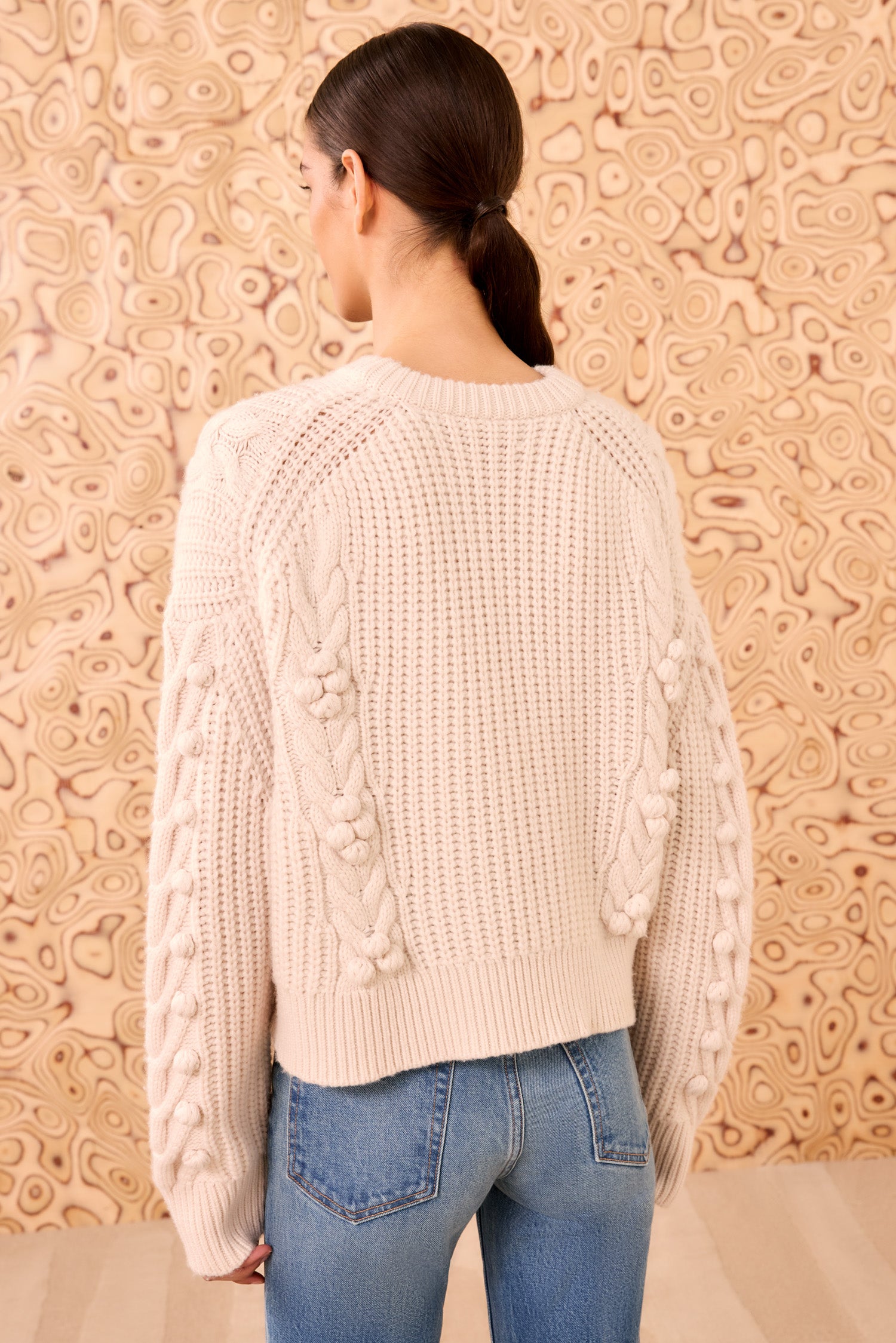 Indra Cable Knit Pullover - Alabaster