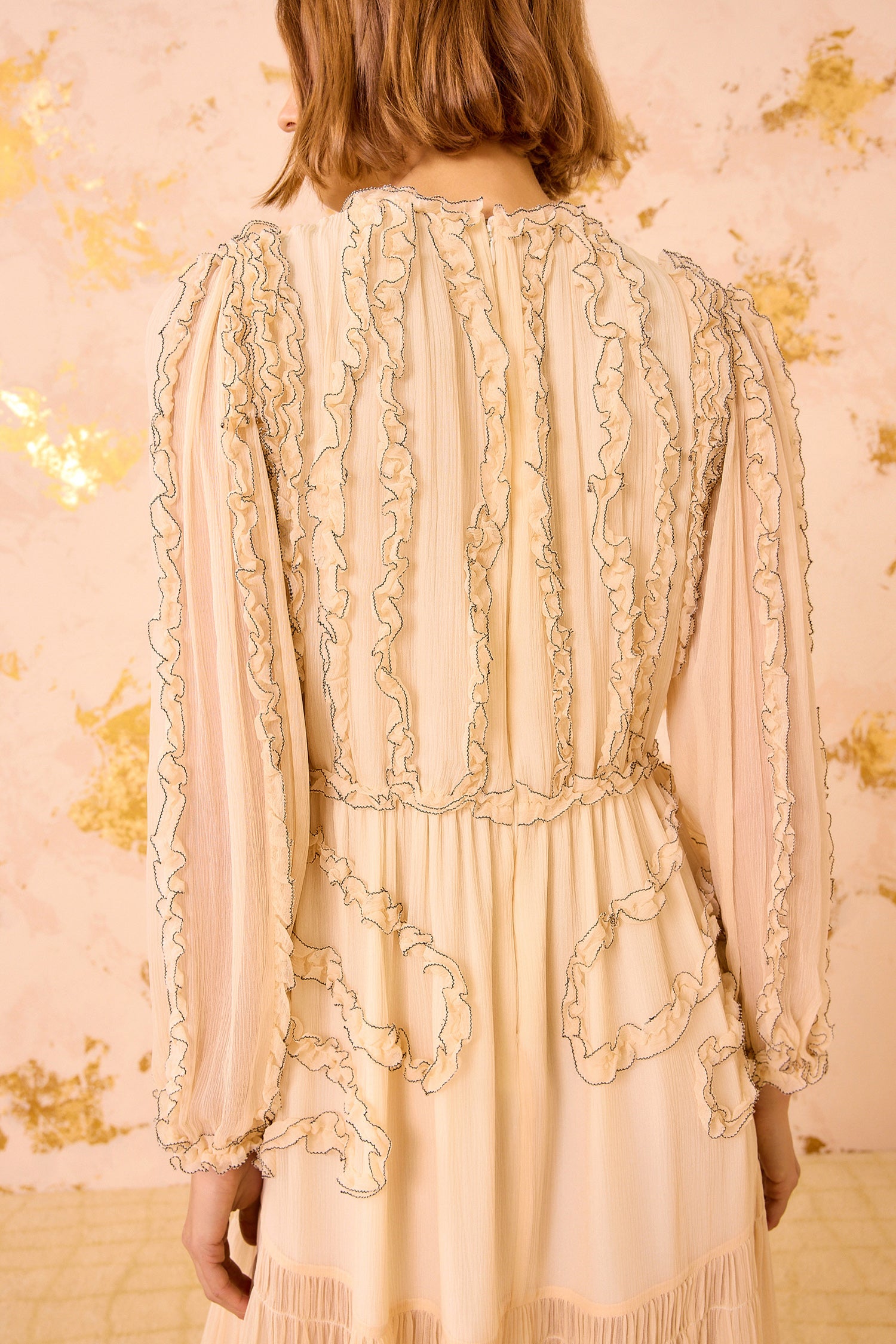 Iona Silk Long Dress - Chantilly