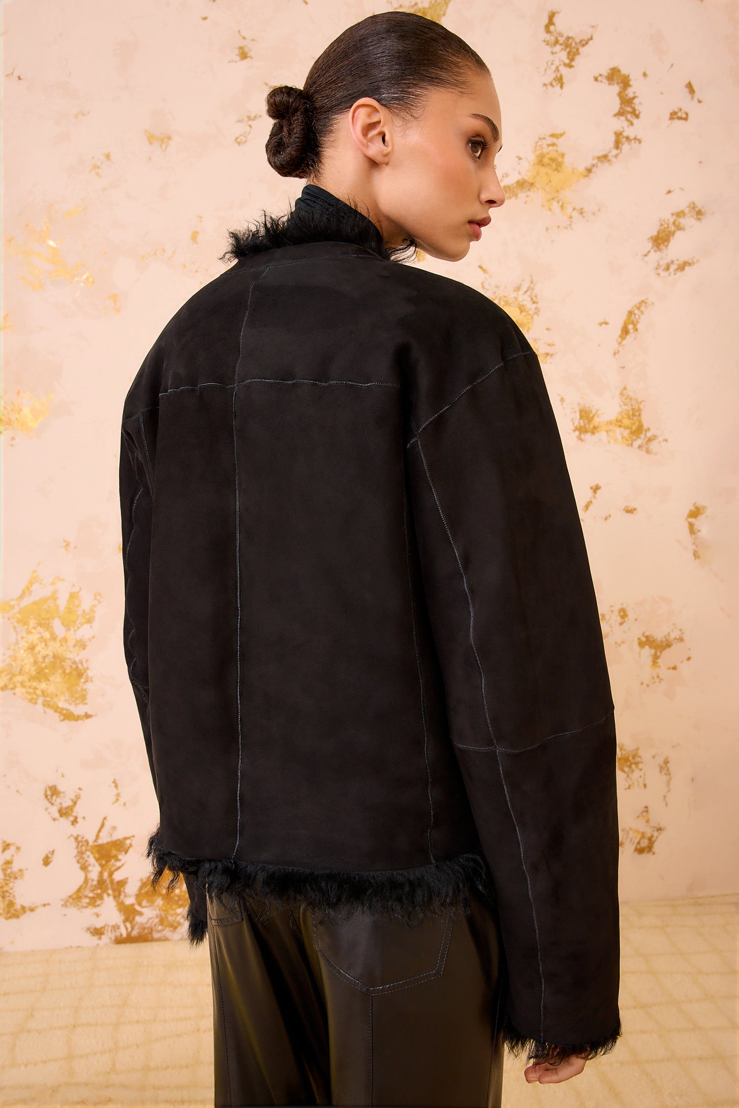 Ulla Johnson Irina Short Shearling Coat - Noir