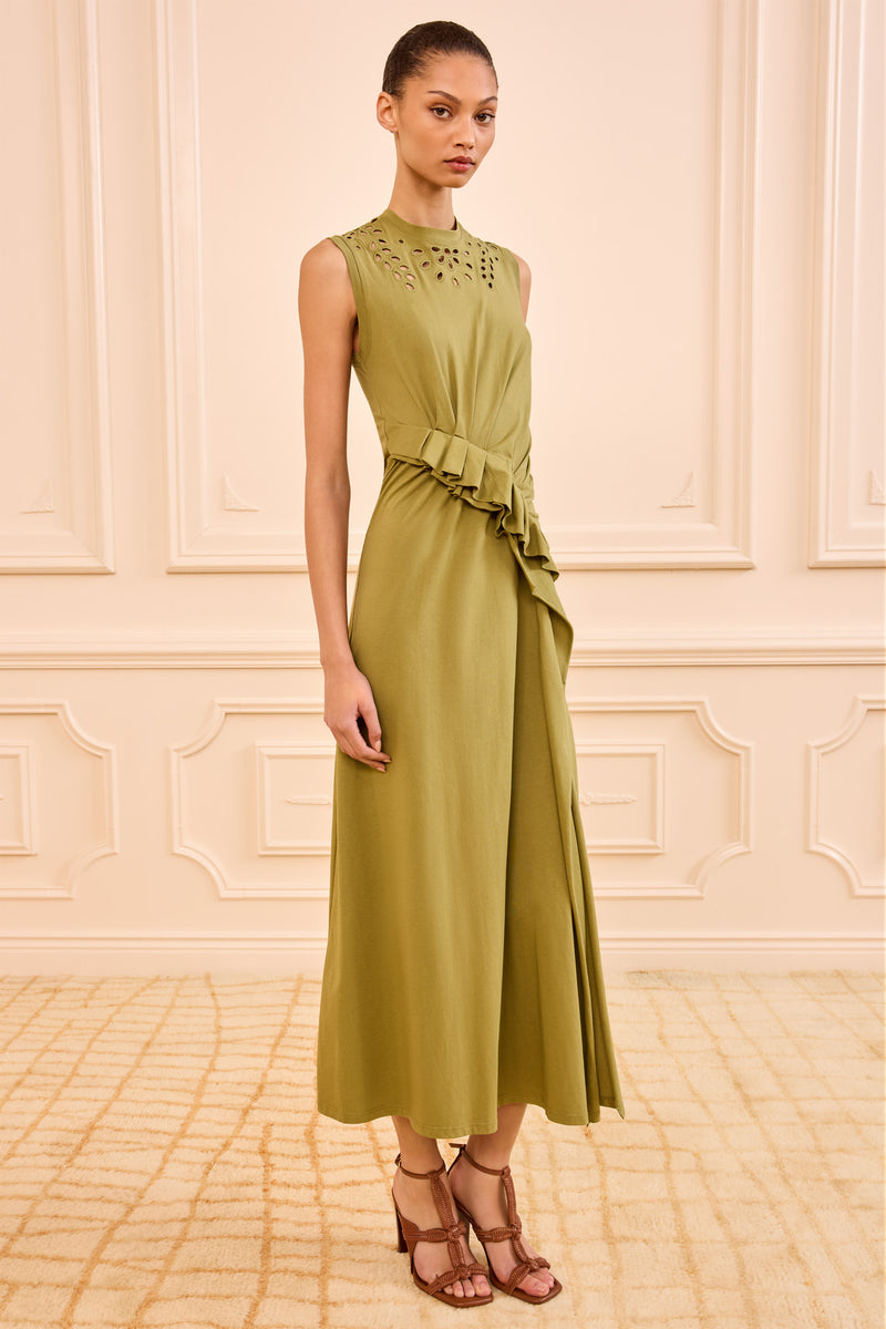 Ulla Johnson Jeune Cotton Dress | Green | Size S