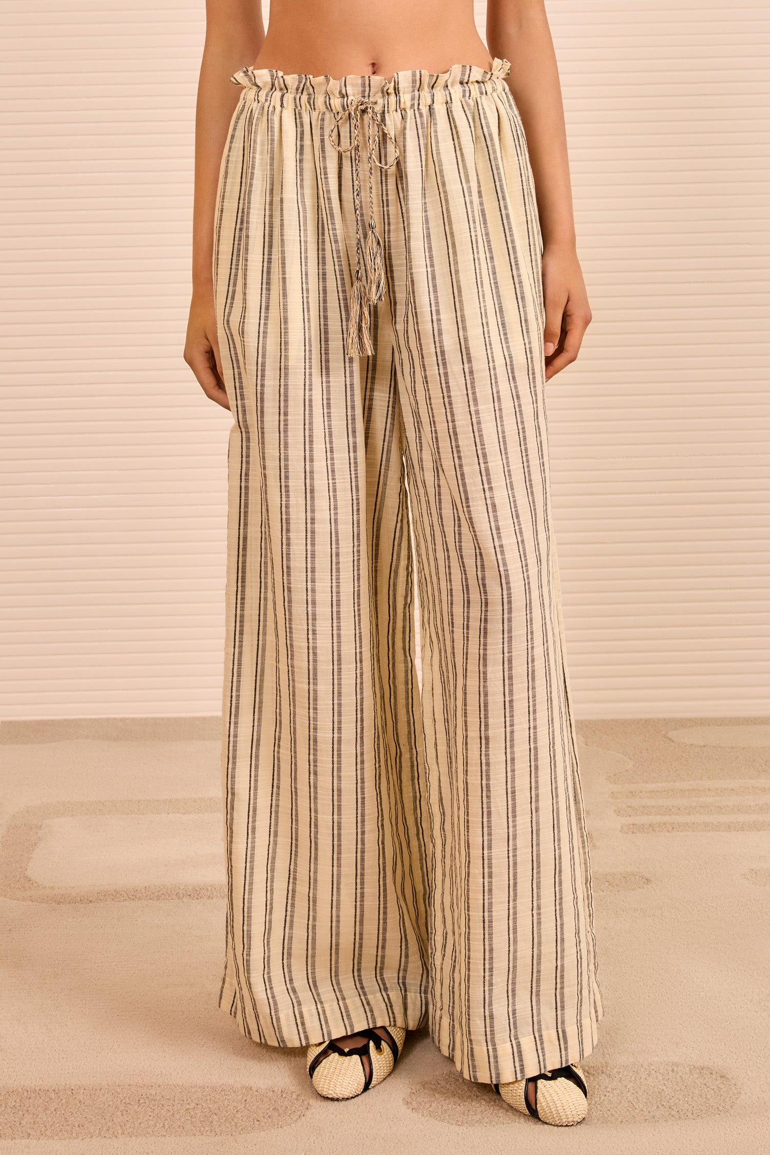 Josephine Striped Coverup Pant - Cowrie Stripe