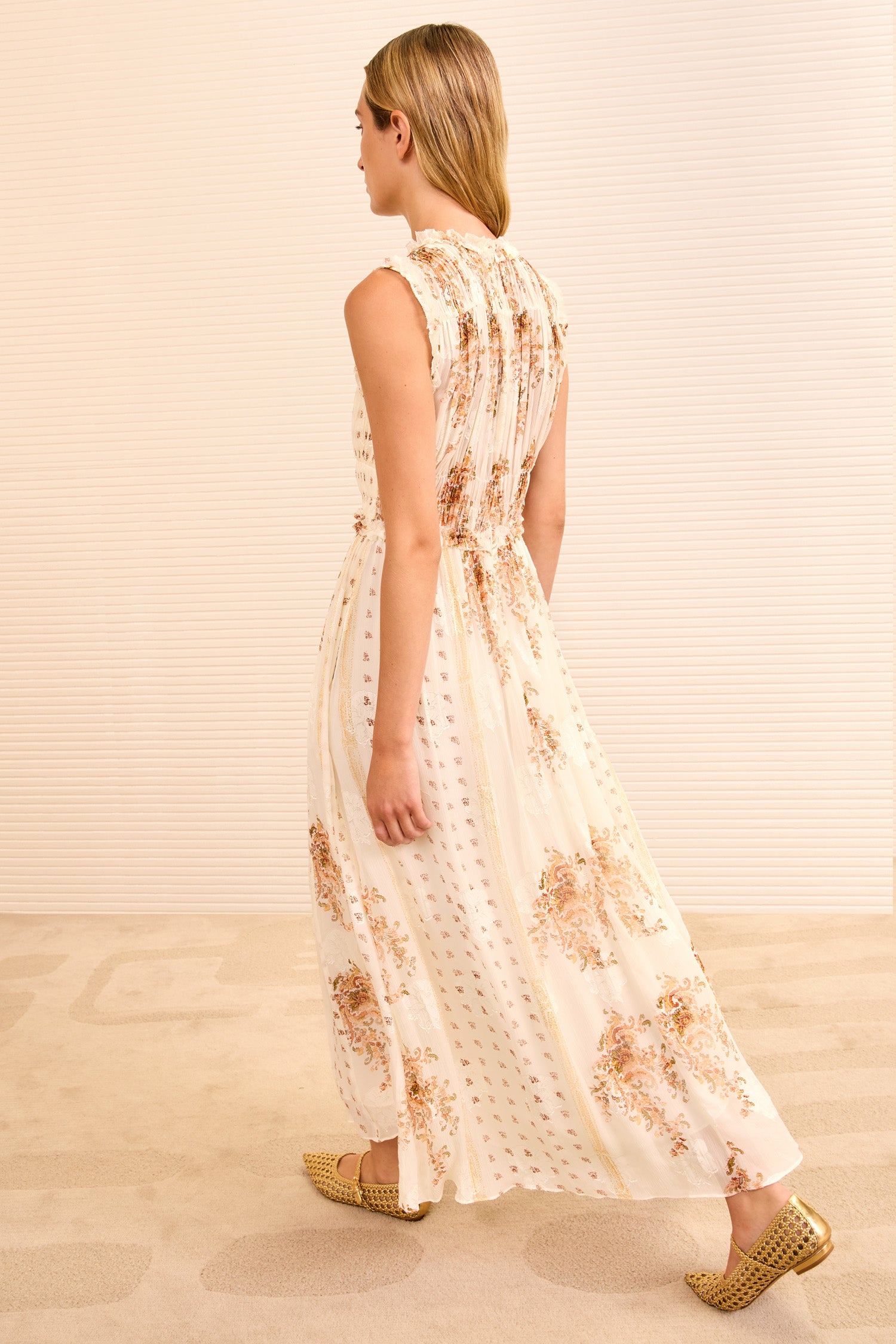 Kasia Sleeveless Midi Dress - Alabaster