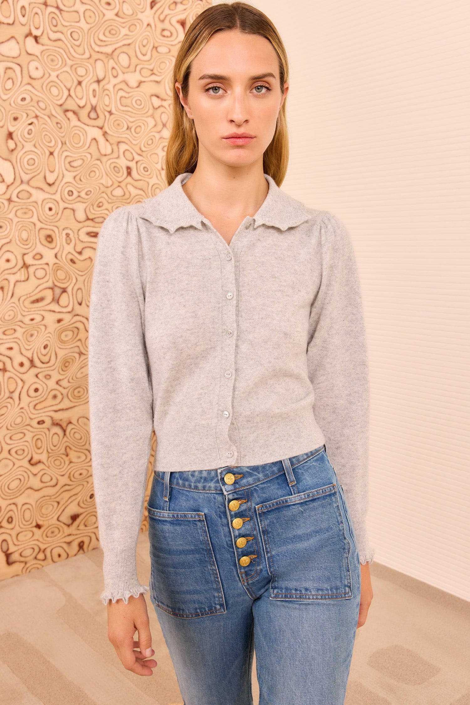 Ulla Johnson Kalila Collared Cardigan - Pebble