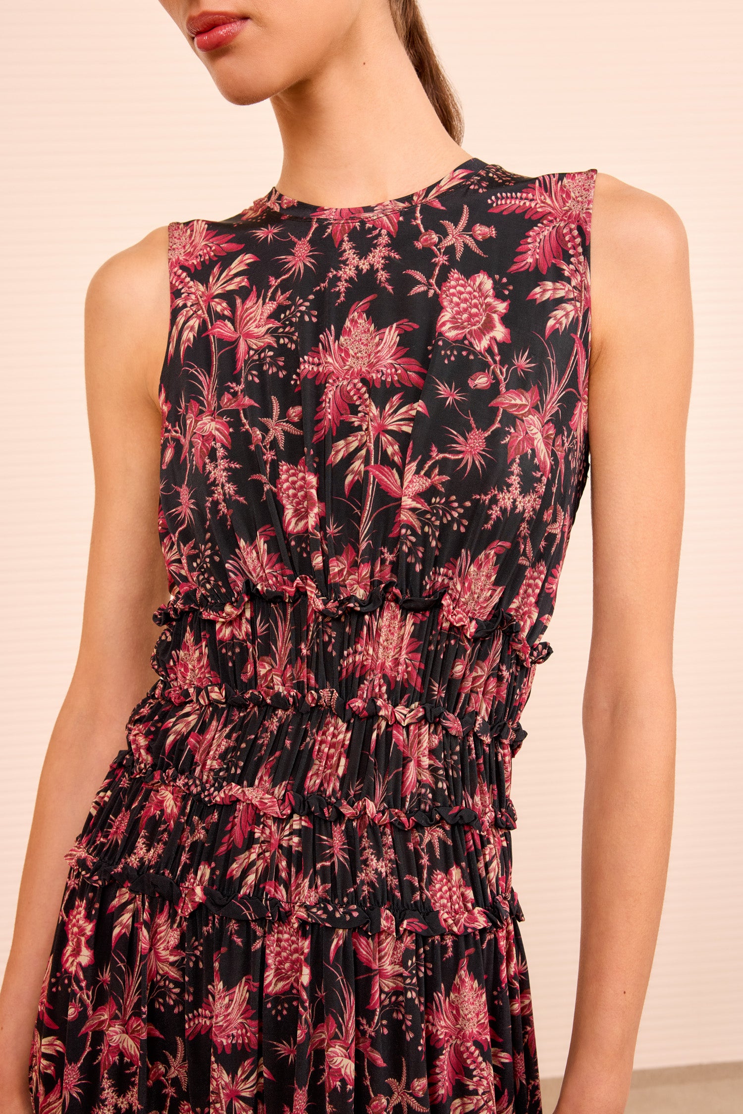 Ulla Johnson Kamaria Ruched Waist Dress - Midnight Lily