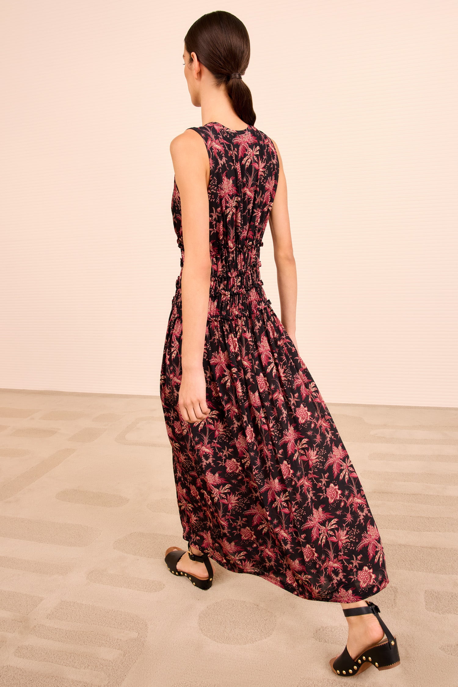 Ulla Johnson Kamaria Ruched Waist Dress - Midnight Lily