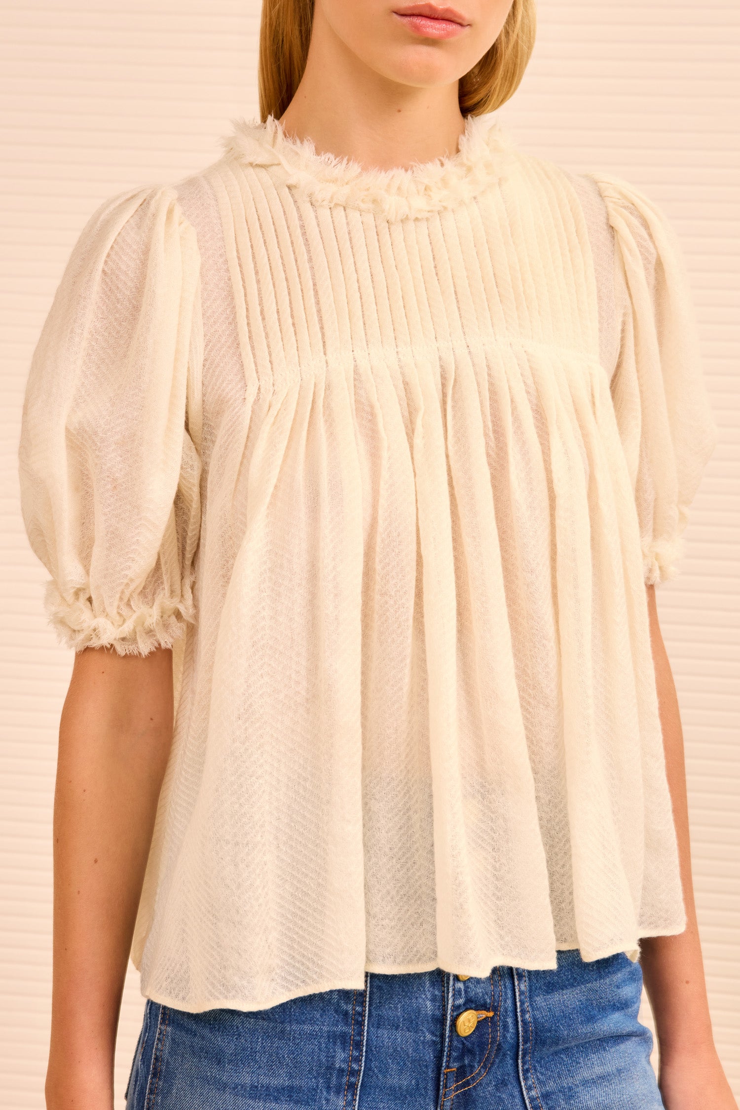 Karlyn Puff Sleeve Top - Cowrie