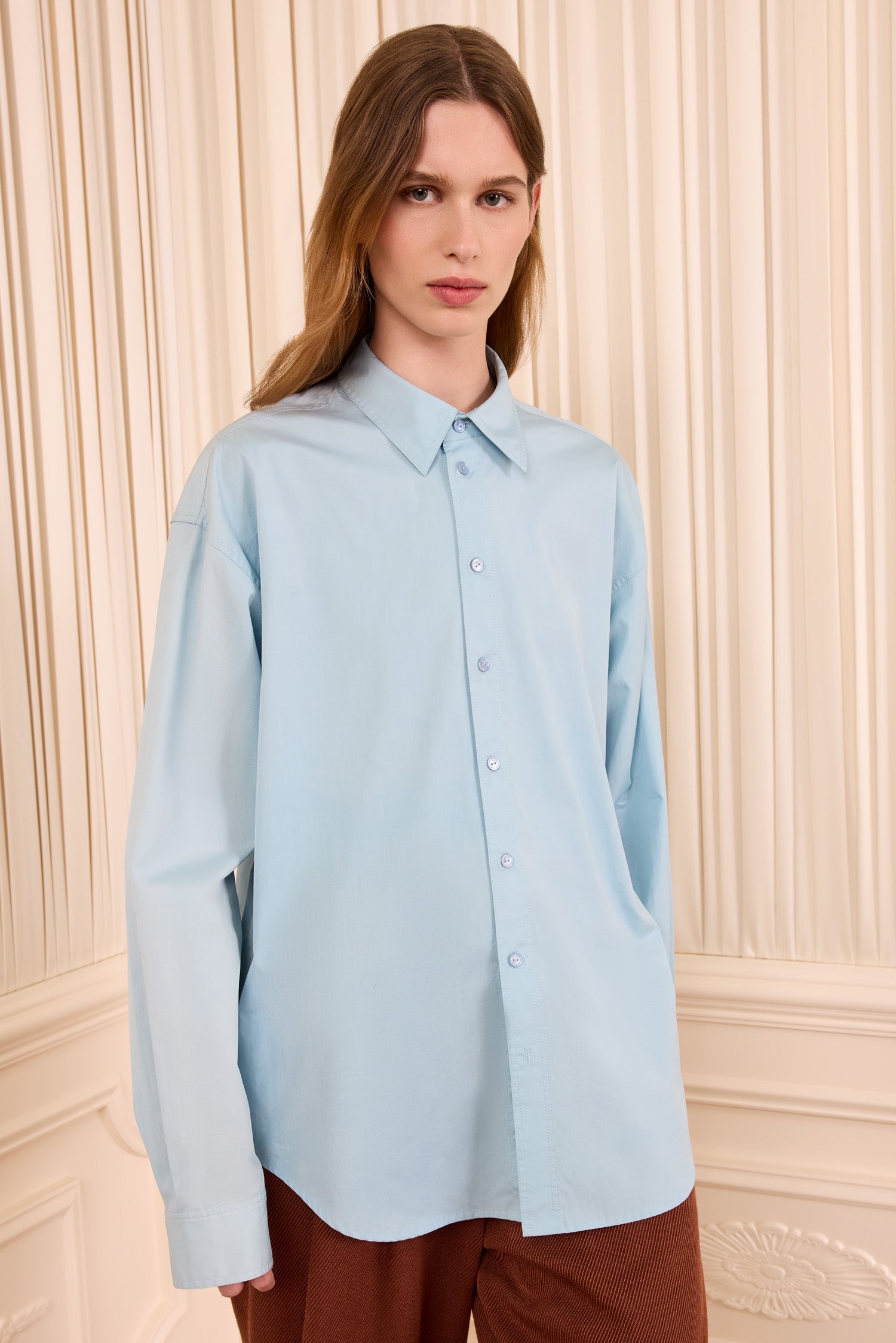 Laia Long Sleeve Cotton Blouse - Heron