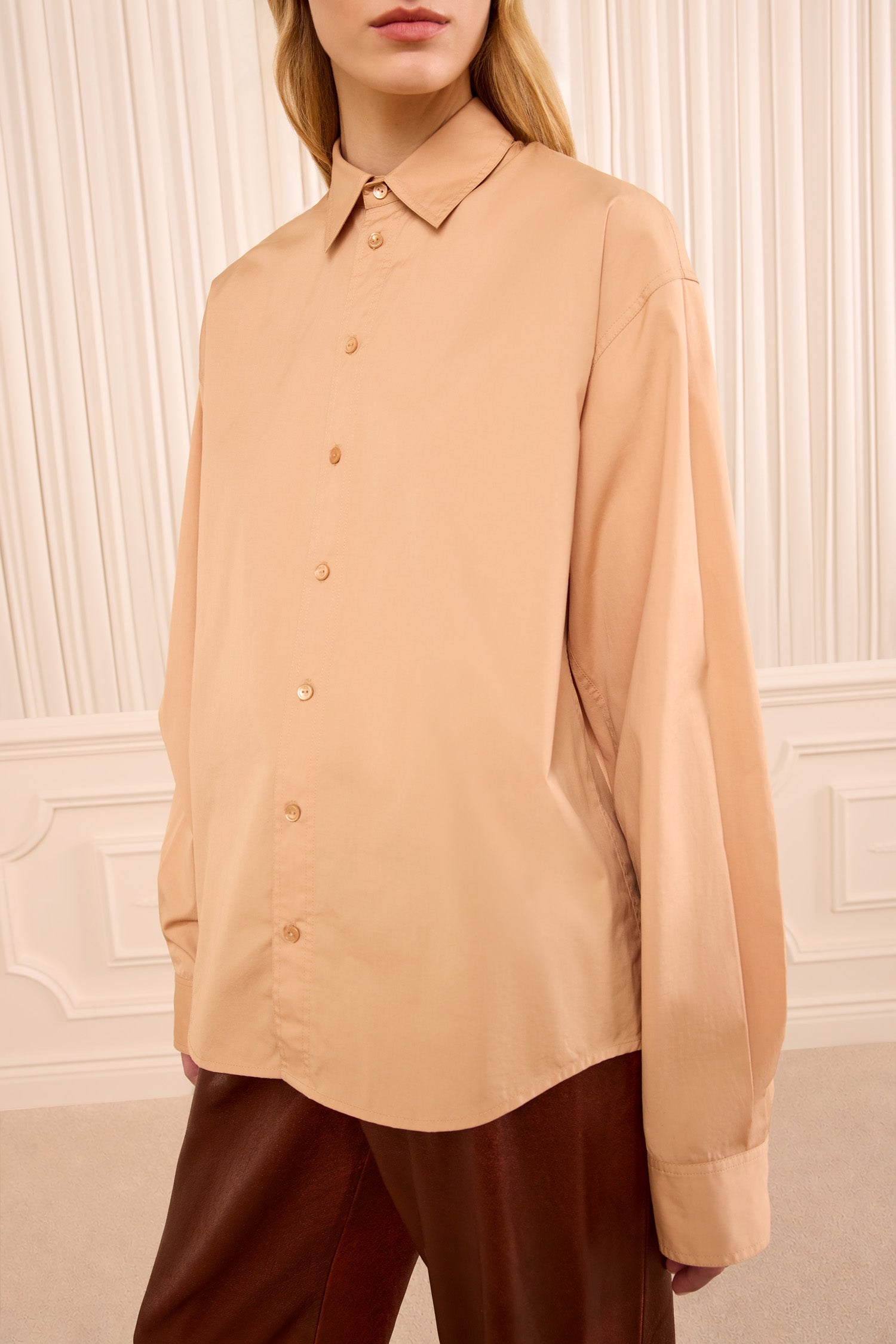 Ulla Johnson Laia Long Sleeve Cotton Blouse - Powder