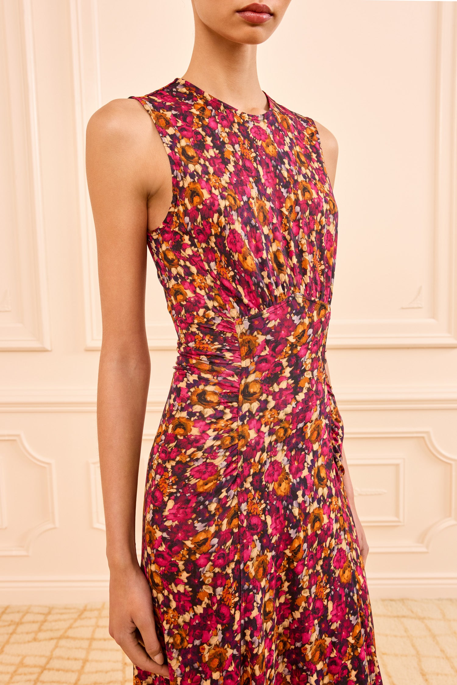 Lana Ruched Jersey Dress - Orchid