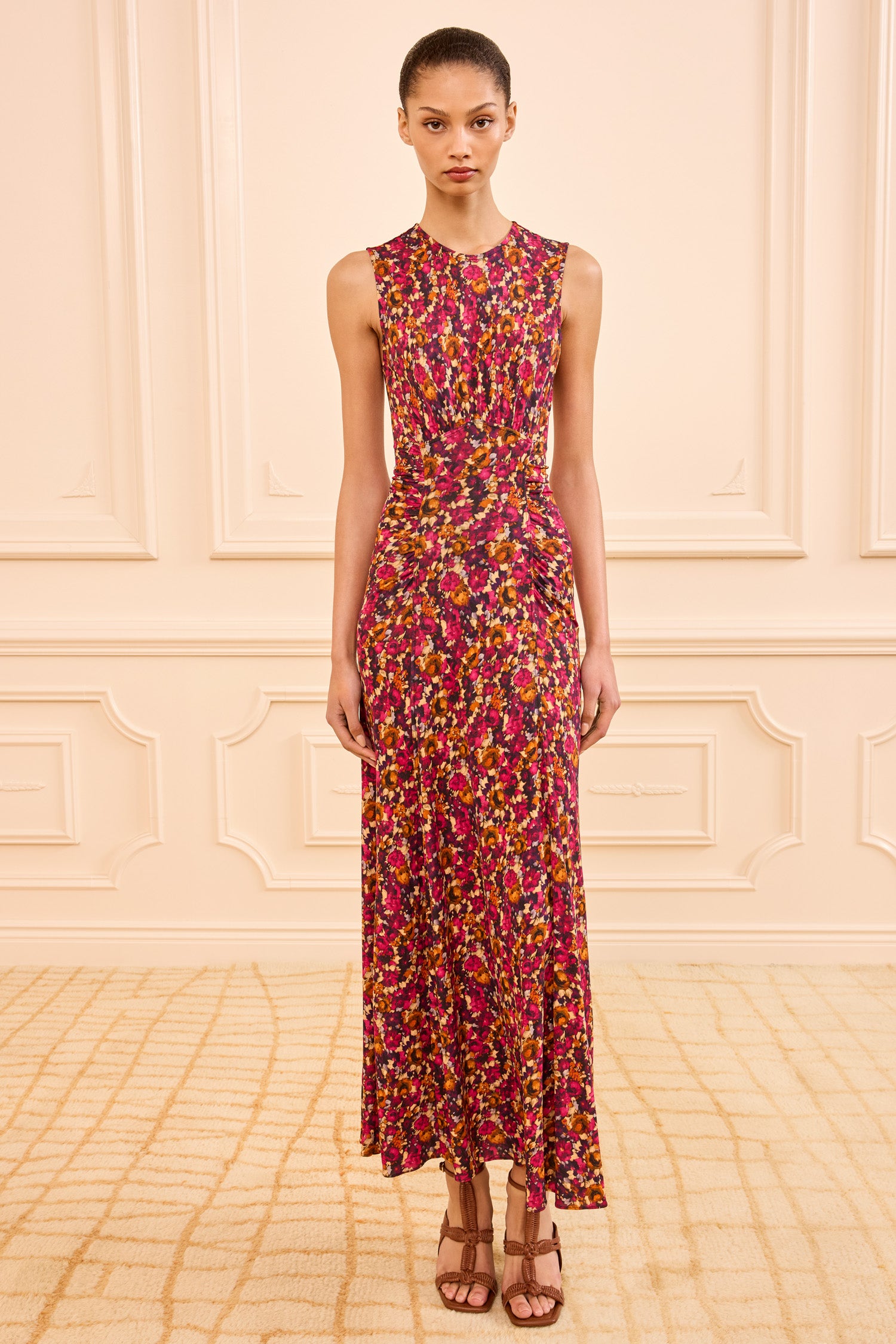 Lana Ruched Jersey Dress - Orchid