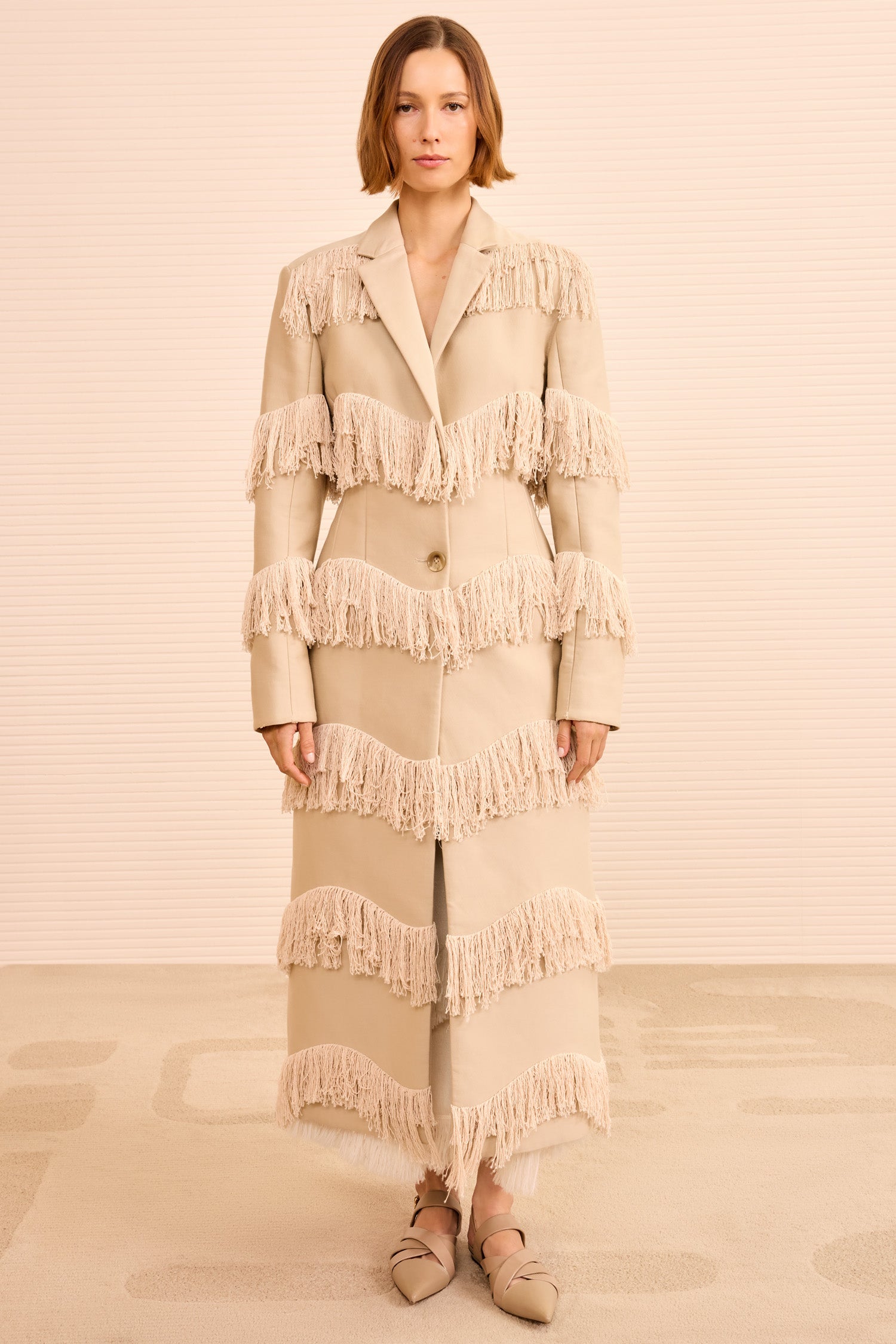 Ulla Johnson Lata Fringe Coat - Khaki