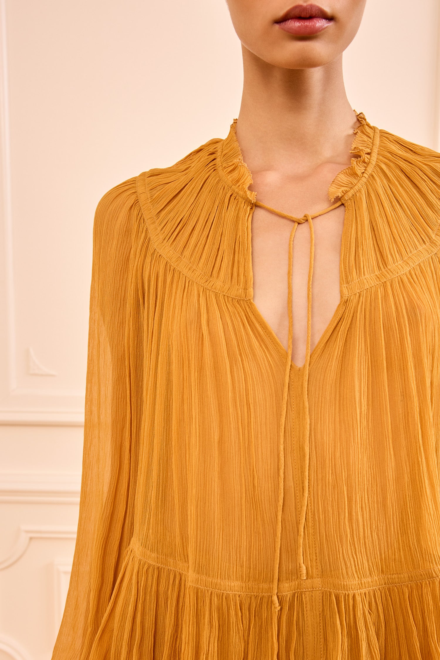 Leandra Silk Blouse - Ochre