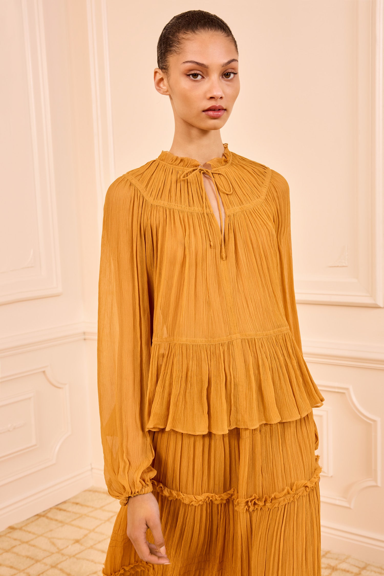 Ulla Johnson Leandra Silk Blouse - Ochre