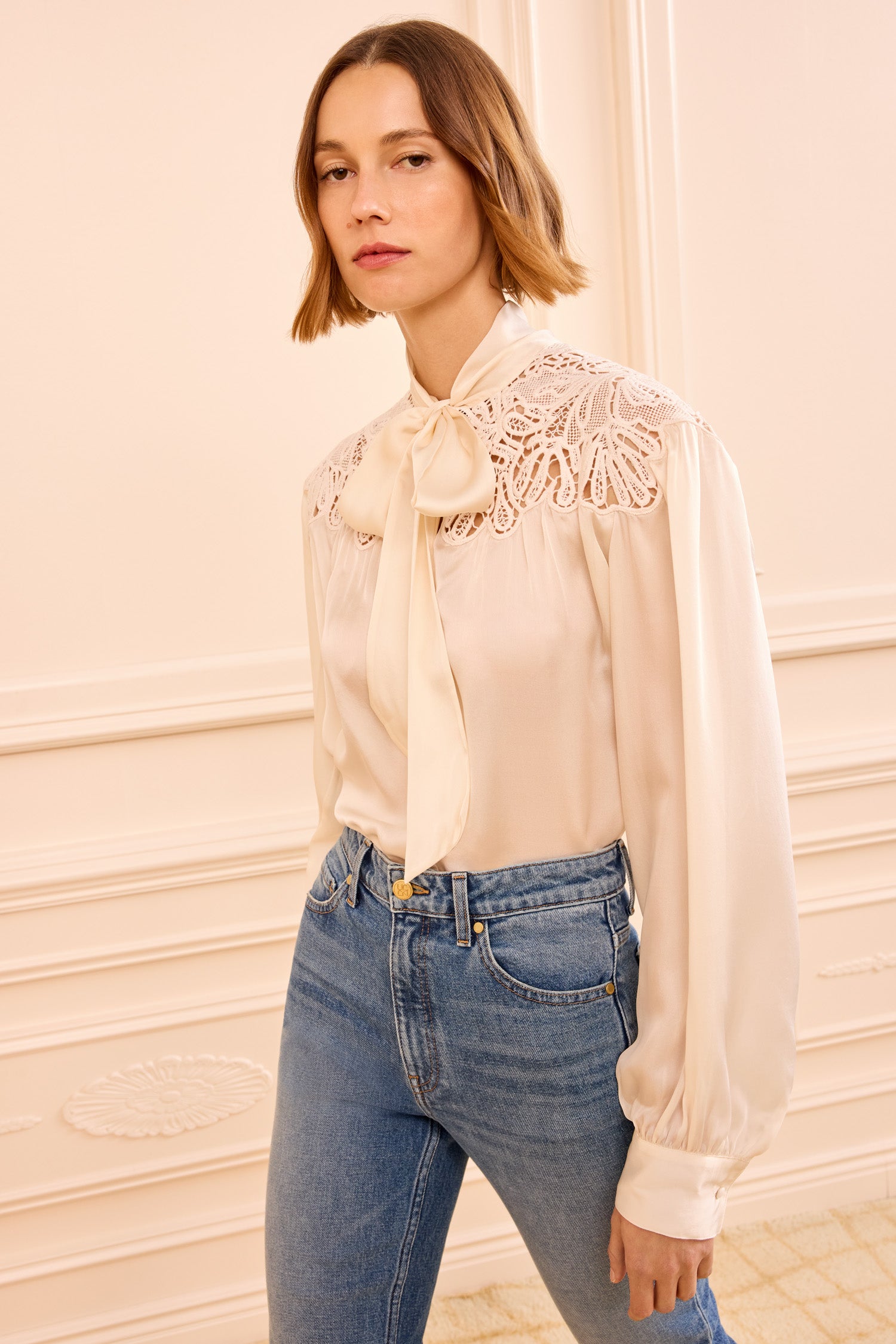 Ulla Johnson Lenora Silk Blouse - Chalk