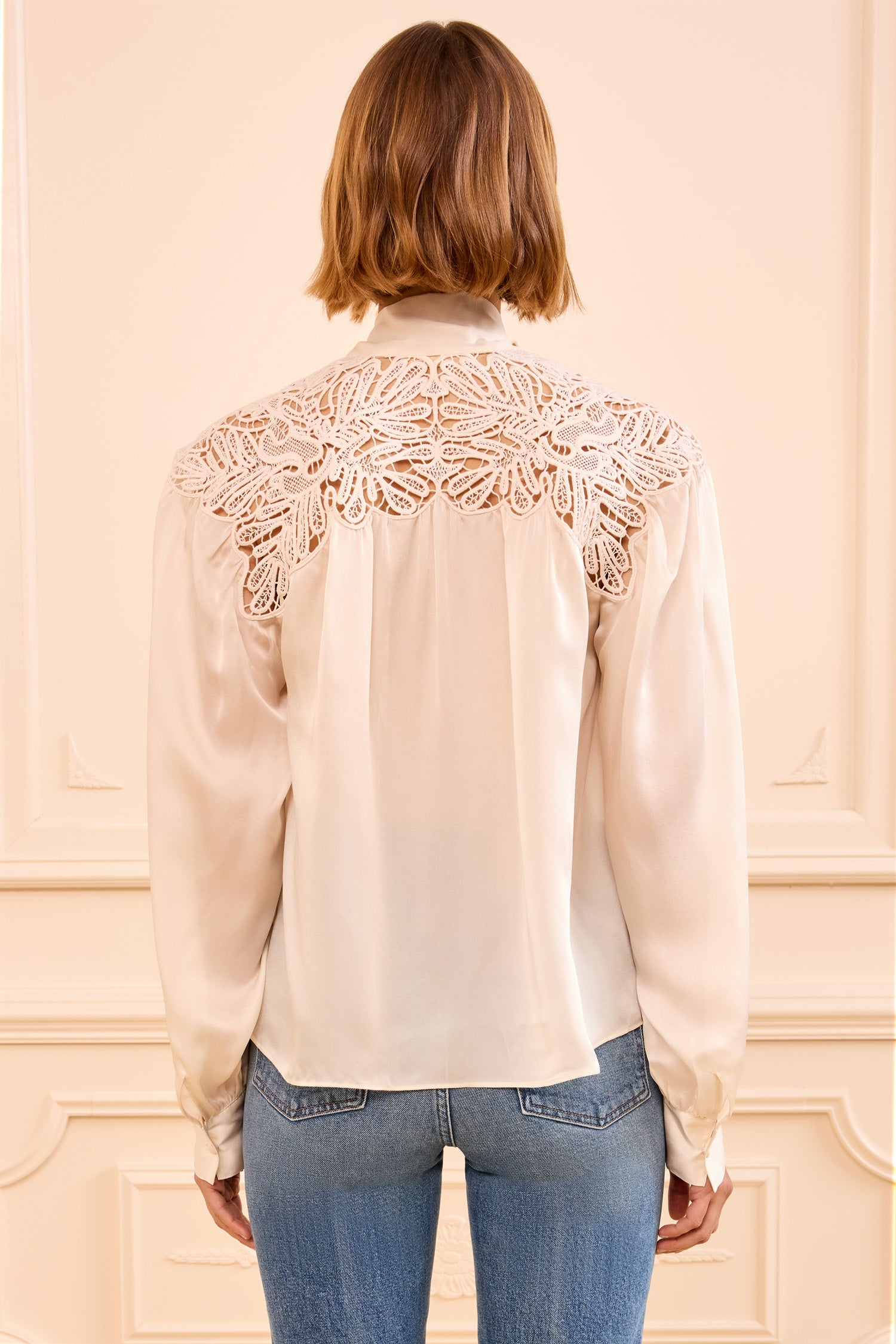 Lenora Silk Blouse - Chalk