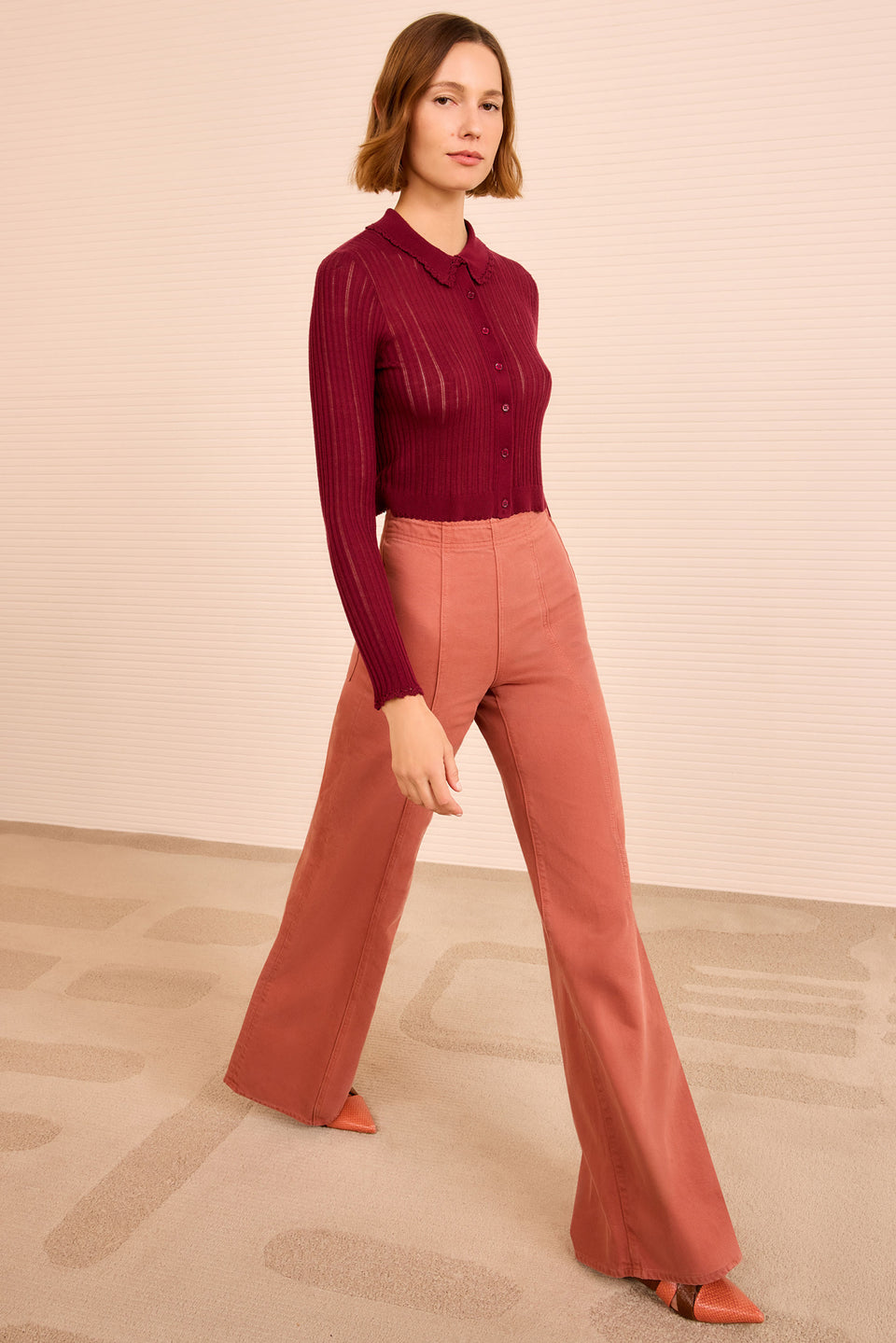 Lottie Knit Cardigan - Claret