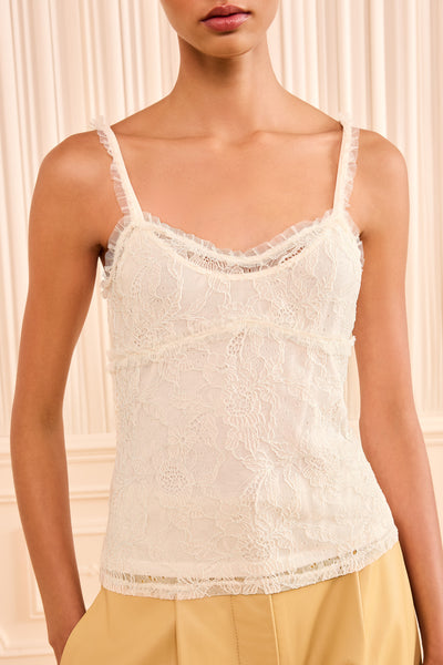 Cowrie Chantilly Lace Cami Top - Bust Detail Close-Up | Ulla Johnson