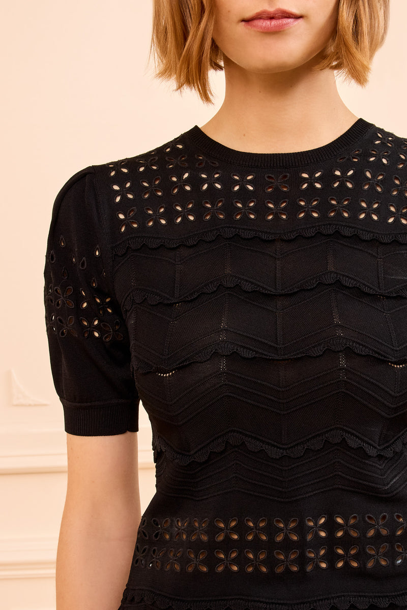 トップス mame Eyelet High Neck Knitted Top Eyelet High Neck Knitted Top MM25FW