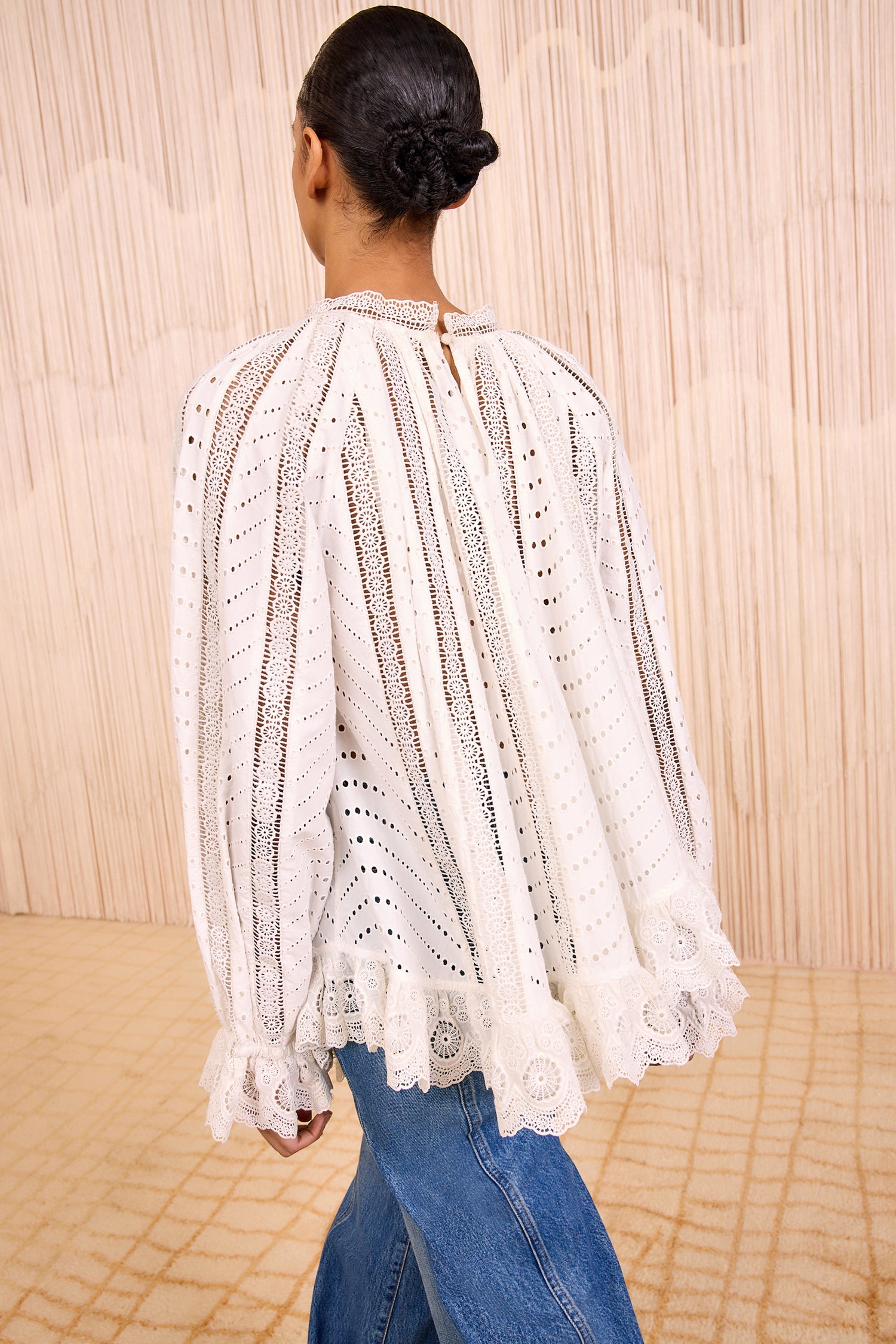 Marcella Asymmetrical Long Sleeve Blouse - Pristine