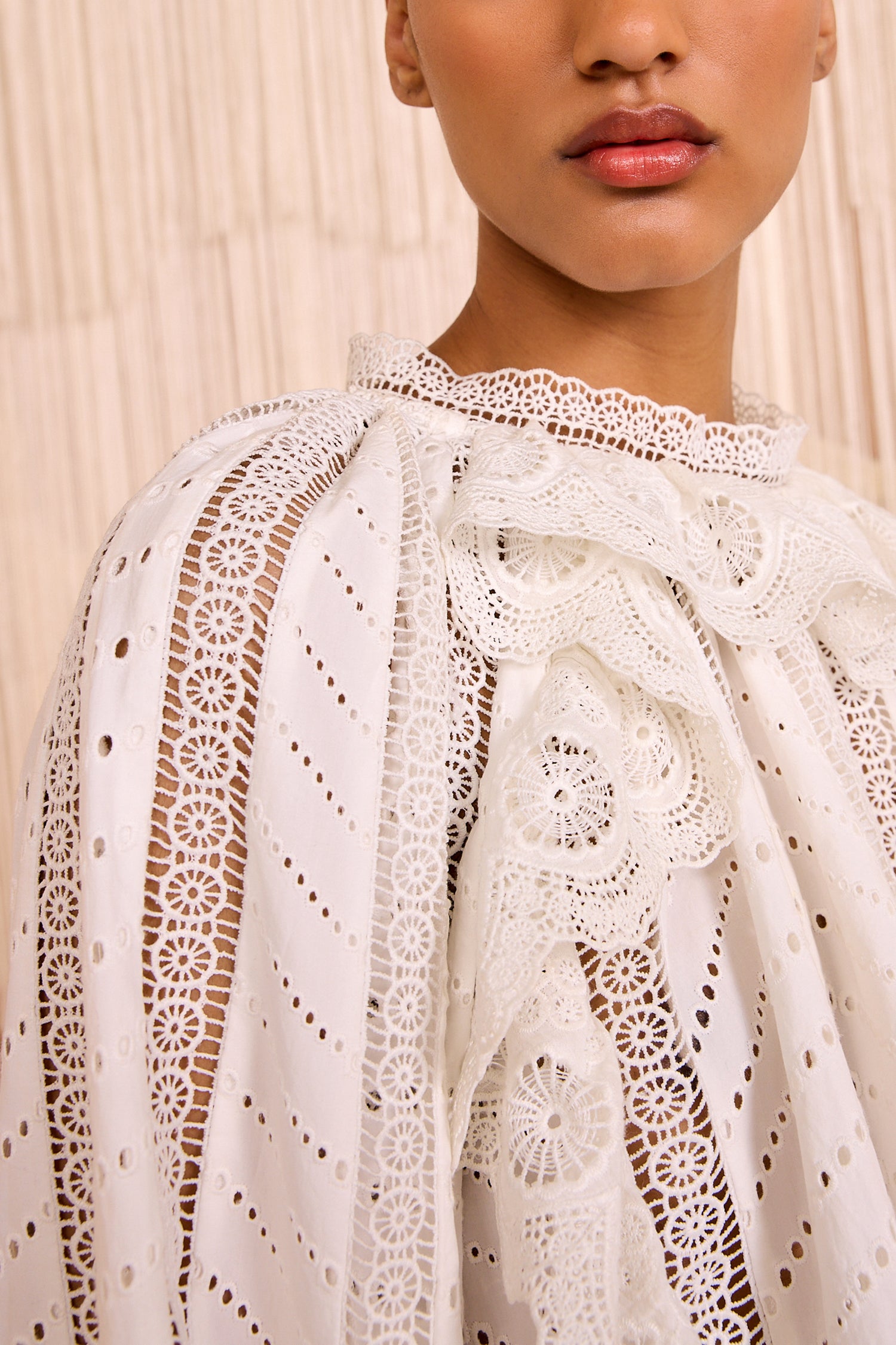 Marcella Asymmetrical Long Sleeve Blouse - Pristine