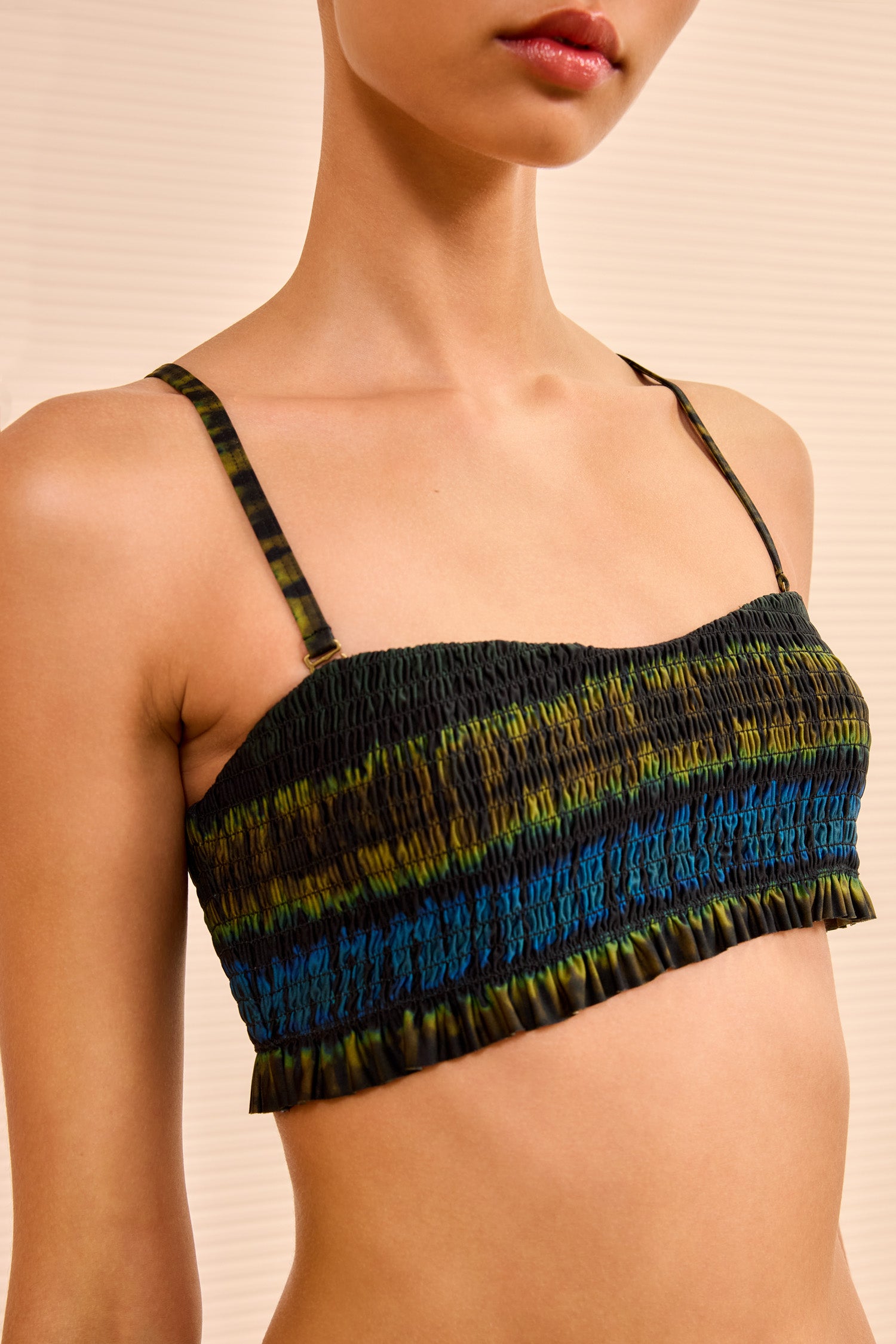 Marseille Smocked Bikini Top - Lagoon