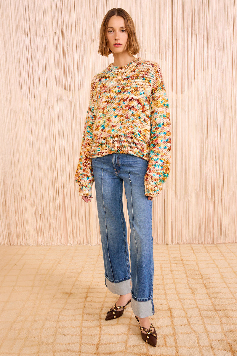 Maude Multicolor Knit Pullover - Opal Opal Merino Wool
