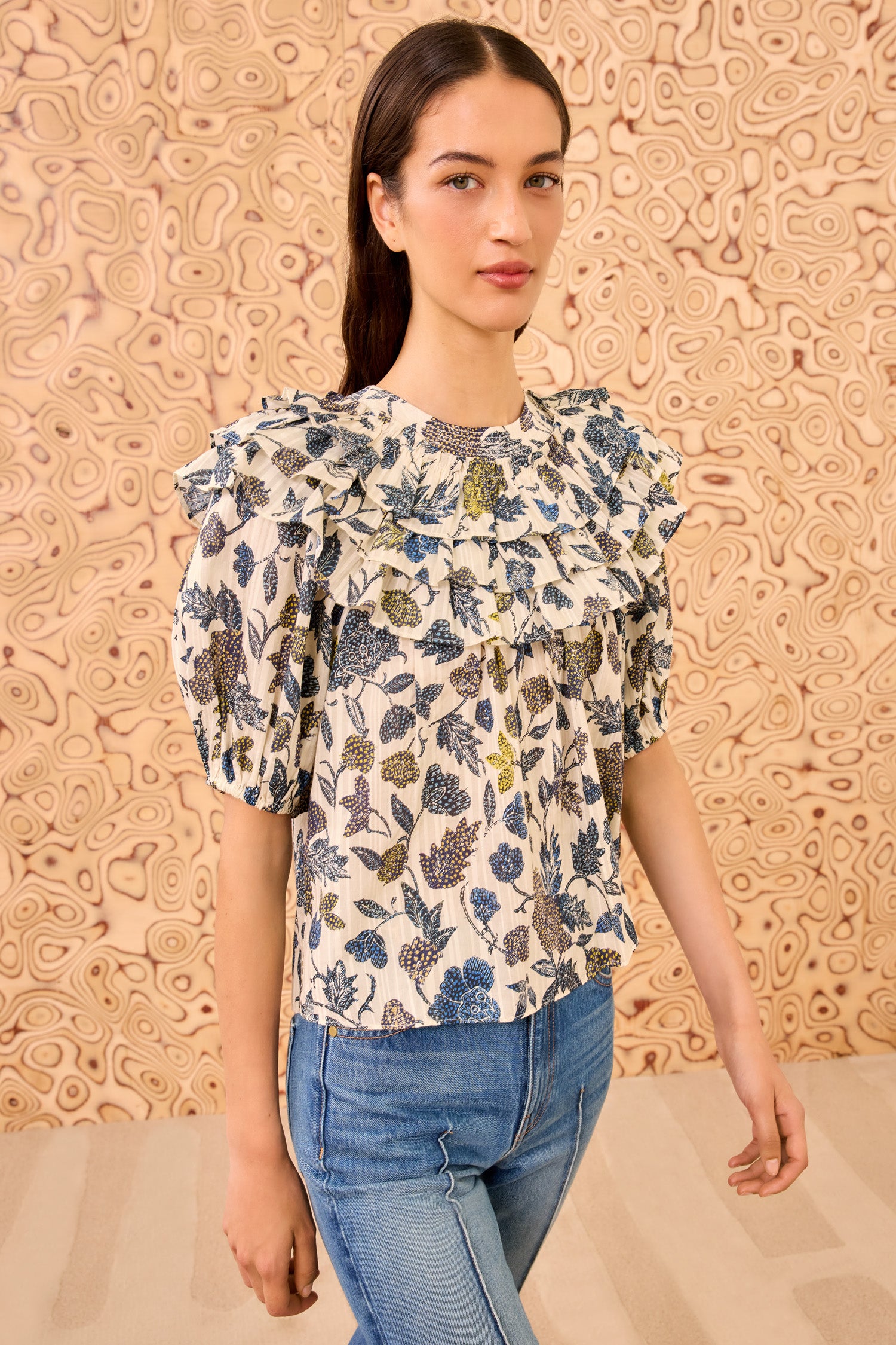 Mira Puff Sleeve Top - Porcelain