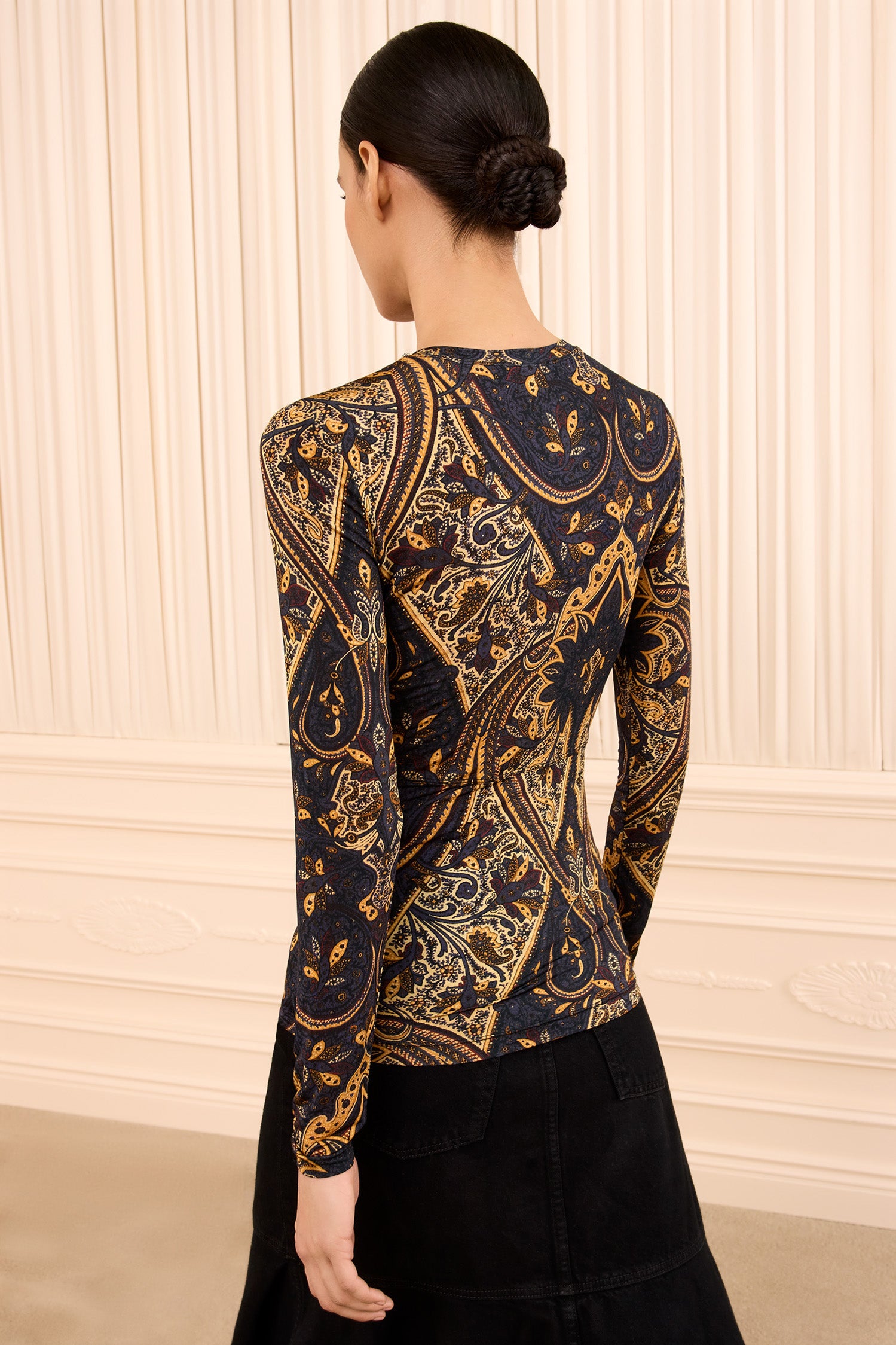 Ulla Johnson Neri Long Sleeve Jersey Top - Twilight Paisley