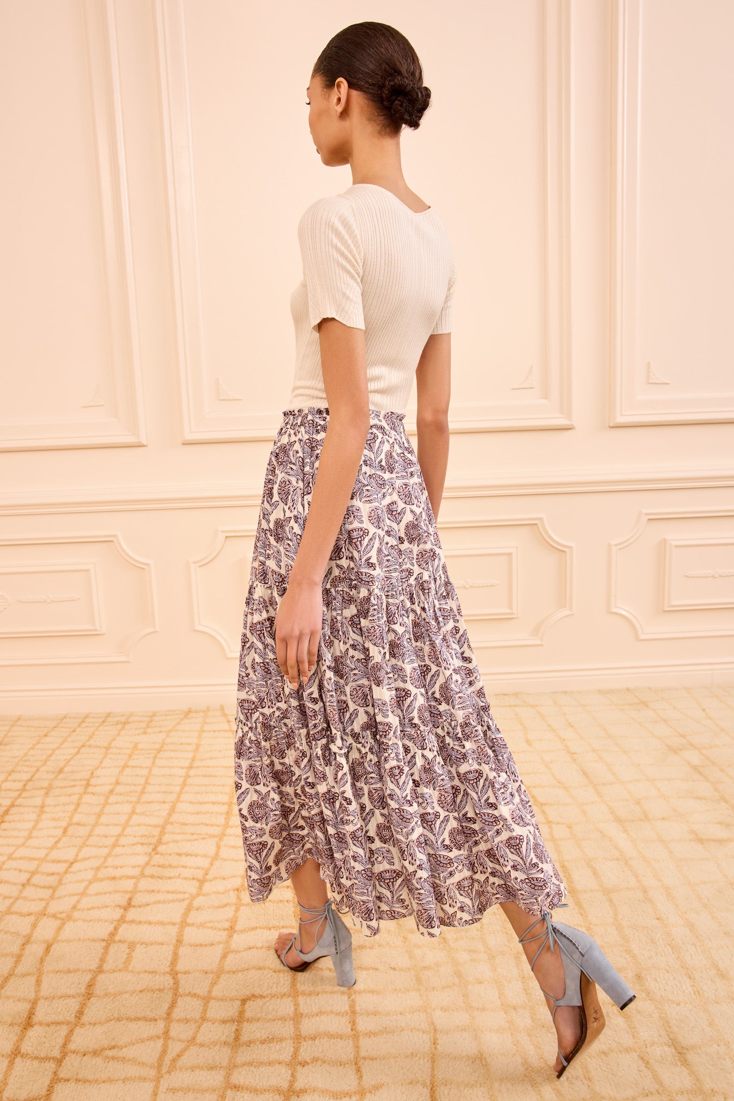 Ulla Johnson Nessa Cotton Midi Skirt - Meadow