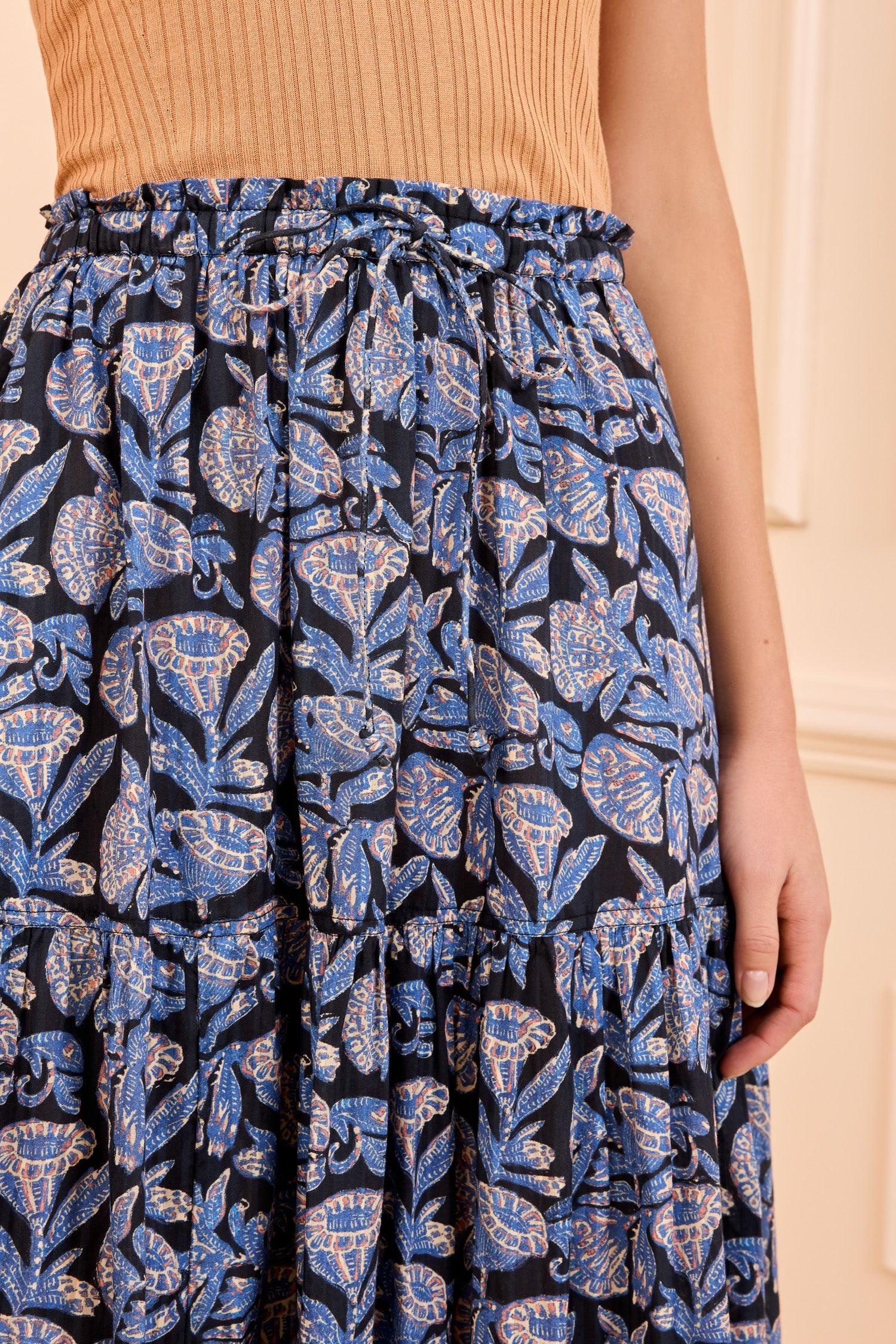 Ulla Johnson Nessa Cotton Midi Skirt - Zinnia