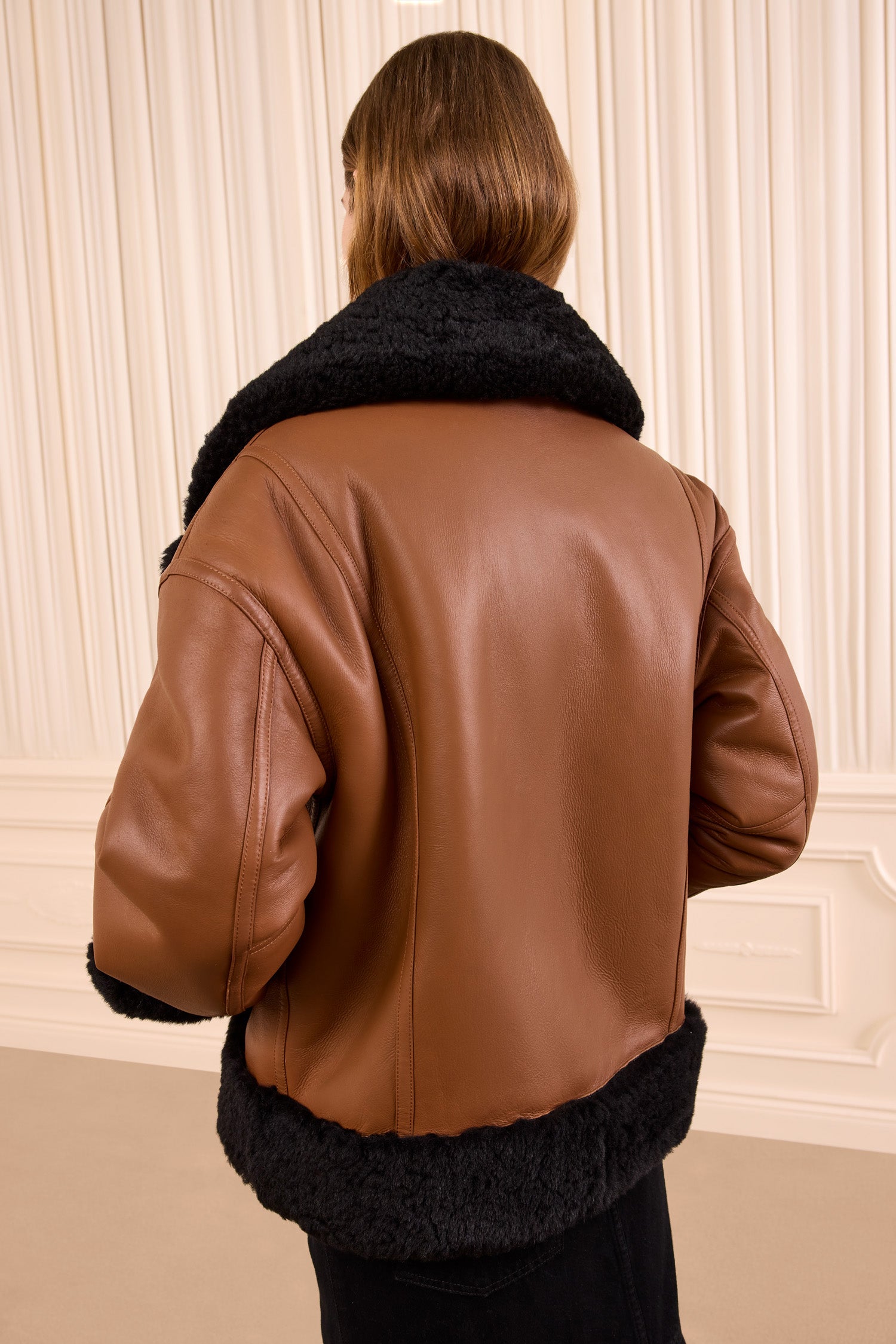 Ulla Johnson Nisha Reversible Shearling Coat - Noir